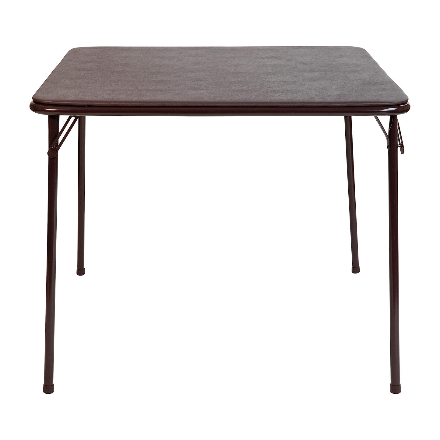Flash Furniture Madelyn 33.5" Square Folding Multipurpose Card Table with Padded Vinyl Top, Portable Folding Game Table for 4 Players, Brown