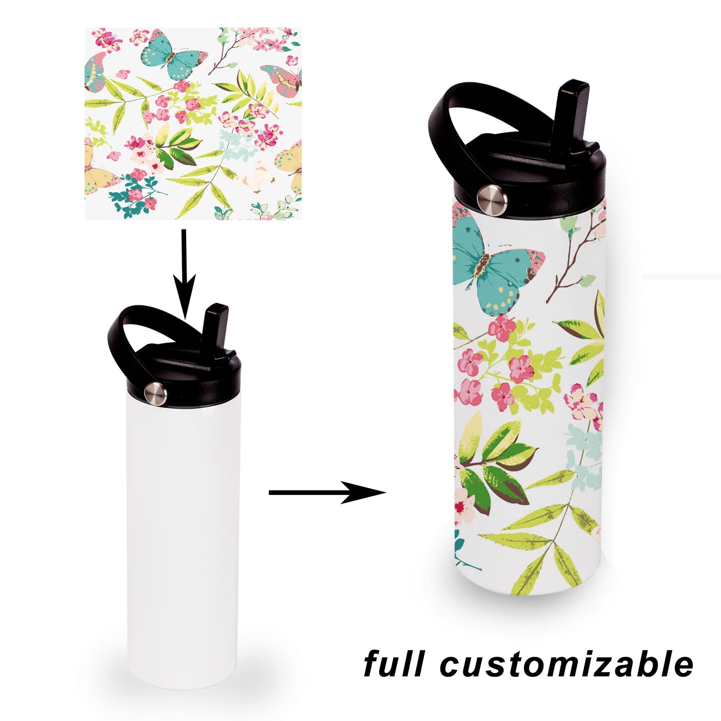 Stvyar 20oz sublimation sport tumblers blanks with two lids ，flat edge sublimation tumblers，double wall stainless steel insulted cup，for Heat Transfer, White (8, with flex handle lid)