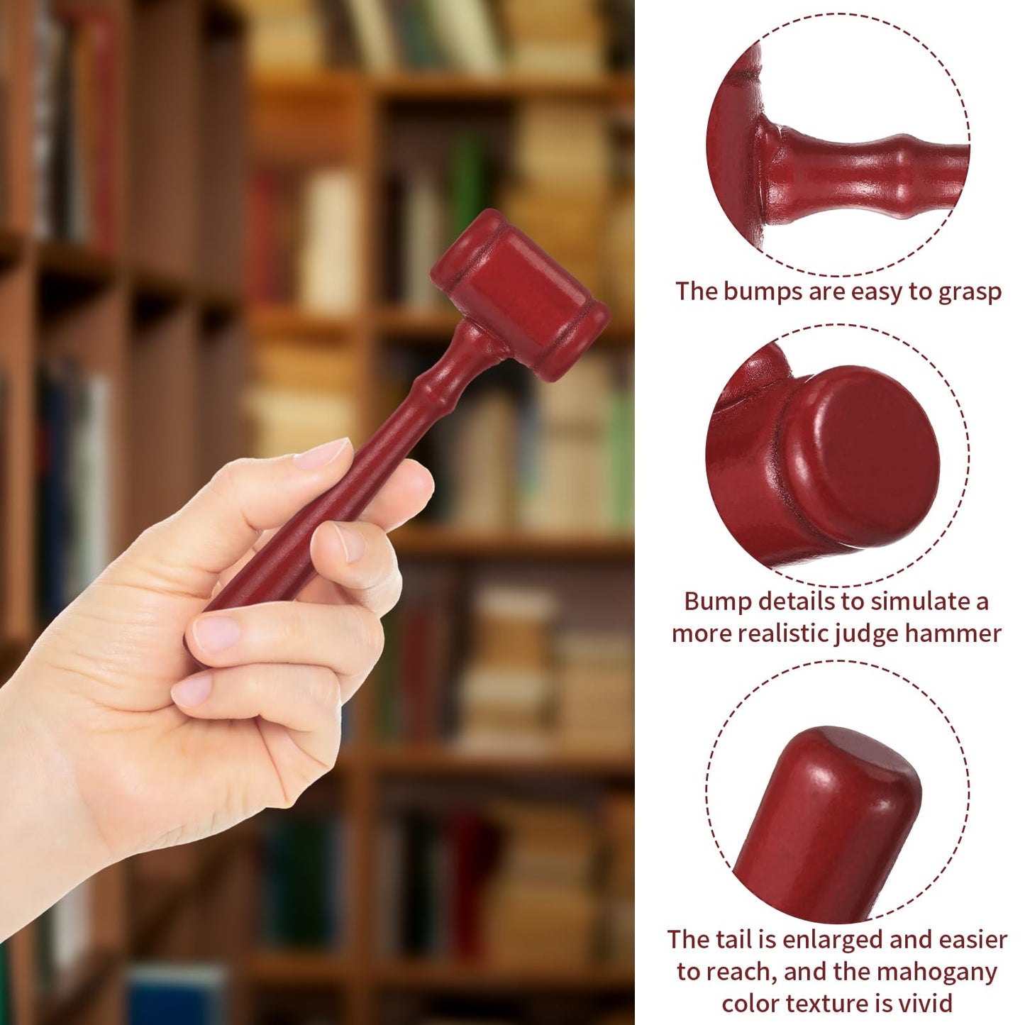 Chivertion 96 Pcs Wooden Judge Gavel Prop for Kids Student Adult Justice Law School Graduation Gift Durable Toy Gavels Hammer Mallet for Moot Courtroom Auction Sale Mock Trial (4.33''x1.38''x0.79'')