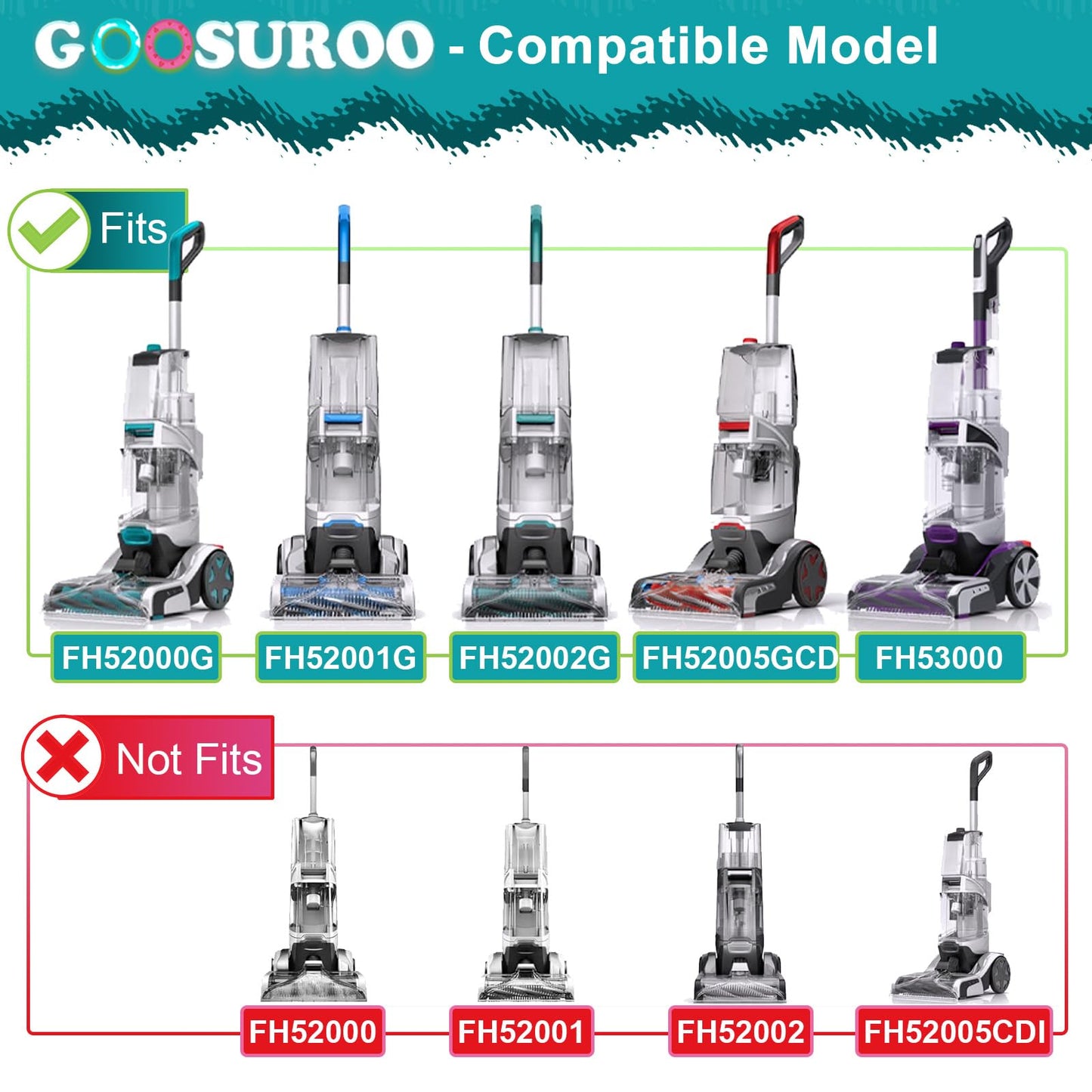 goosuroo 440014442 Replacement Front Floor Nozzle Assembly Fits for Carpet Cleaner Replacements Parts Compatible with SmartWash 2nd Generation & SmartWash PET (Without Sprayer，Universal Enhanced)