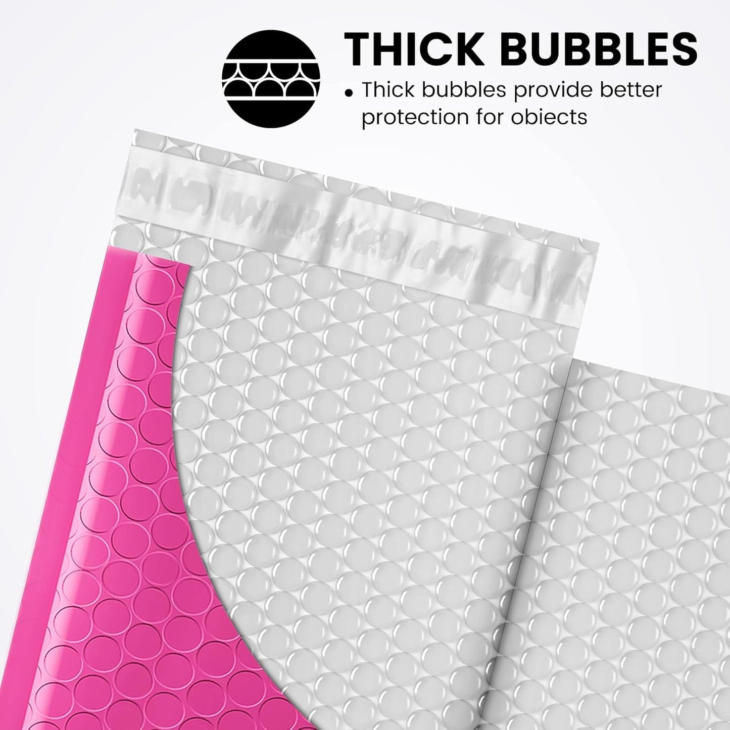 Fuxury Pink Bubble Mailers 4x8" 200 Pack Usable Size 4x7" Waterproof Padded Envelopes Self Seal Bubble Envelopes Padded Mailers for Small Business Envelope Mailers
