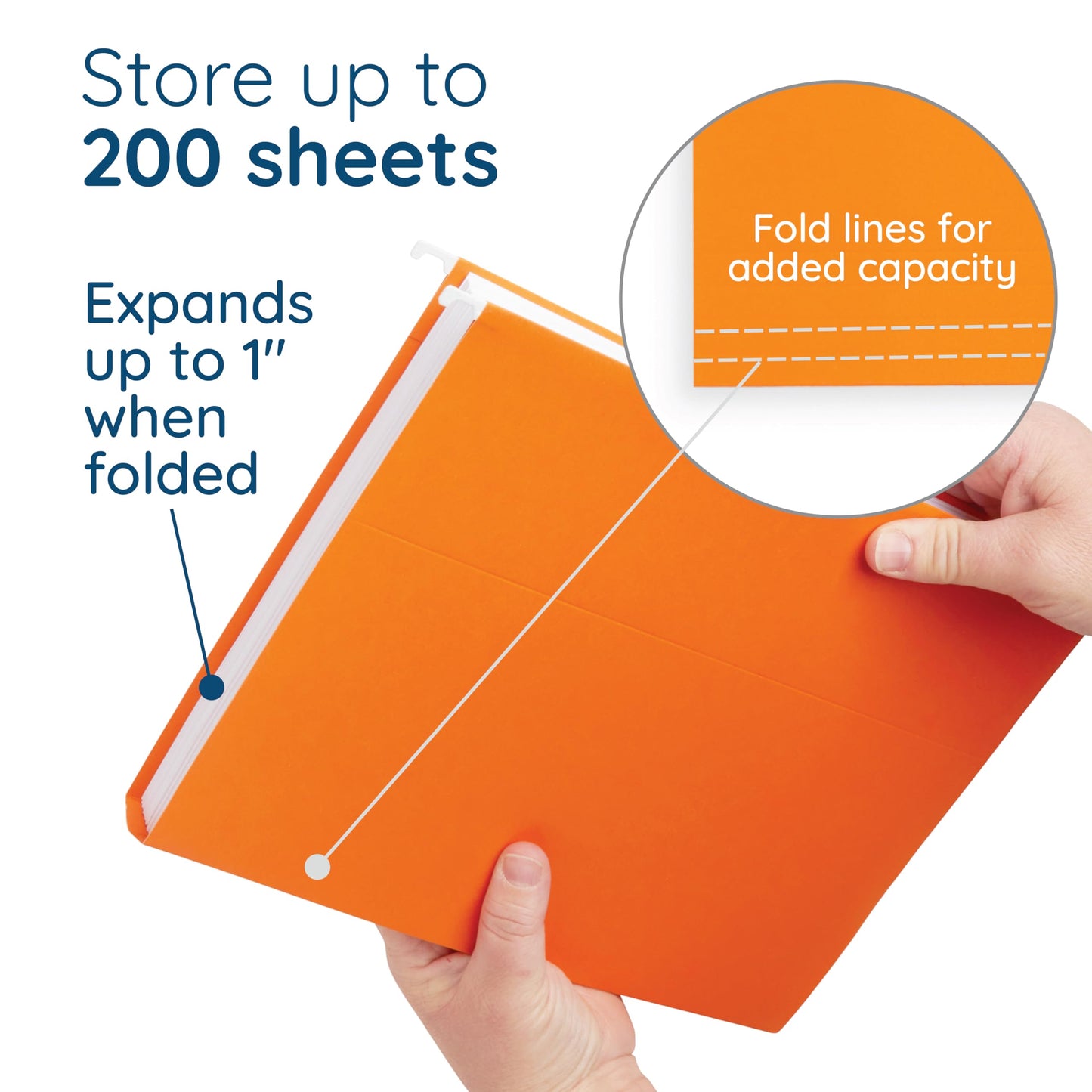 Blue Summit Hanging File Folders, Letter Size, Orange, Great for Organizing and Easy File Storage, 50 Per Box