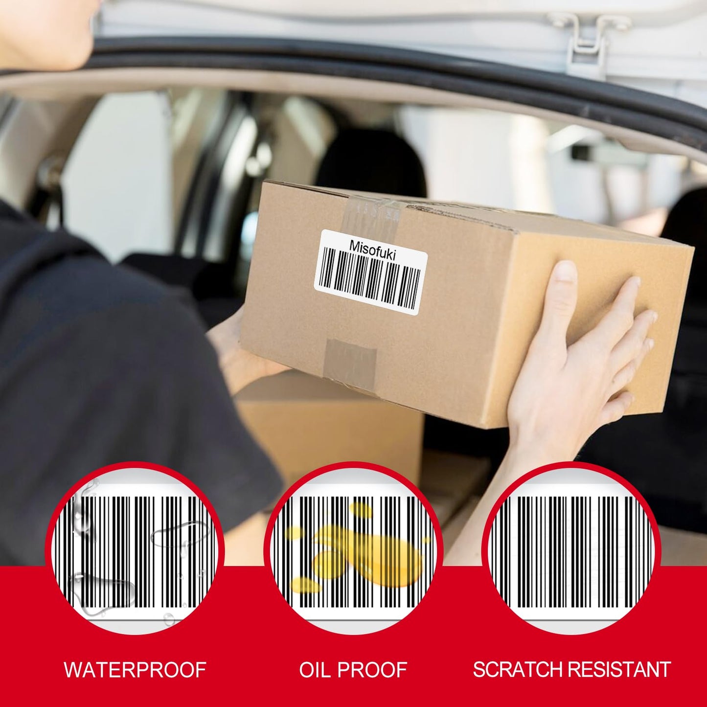 8400 Pcs 1-1/8"x3-1/2 Labels Replacement Work with Dymo 30252 Shipping Labels (NOT FIT Dymo 550 & 5XL),Misofuki 24-Roll Waterproof Direct Thermal Address Label Used with Labelwriter 450,450 Turbo,4XL