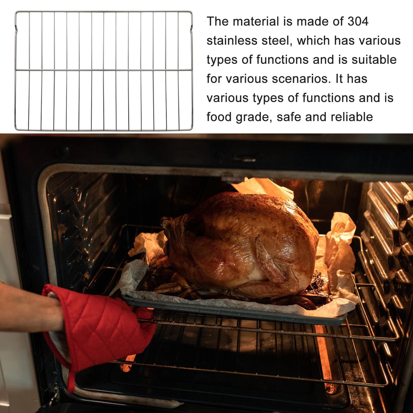 Upgraded 316496201 Range Oven Rack for GE Oven, 24 x 16 Inches Oven Rack Replace AP4040129, 316496207, 316404501 for Compatible with Frigidaire Range Oven
