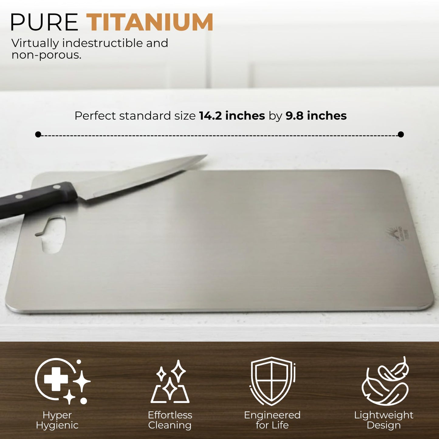 Titanium Cutting Board with Lip, Anti Slip Mat, Double-Sided, Dishwasher Safe Cutting Boards, Titanium Cutting Boards for Kitchen, Non Plastic Cutting Boards for Kitchen
