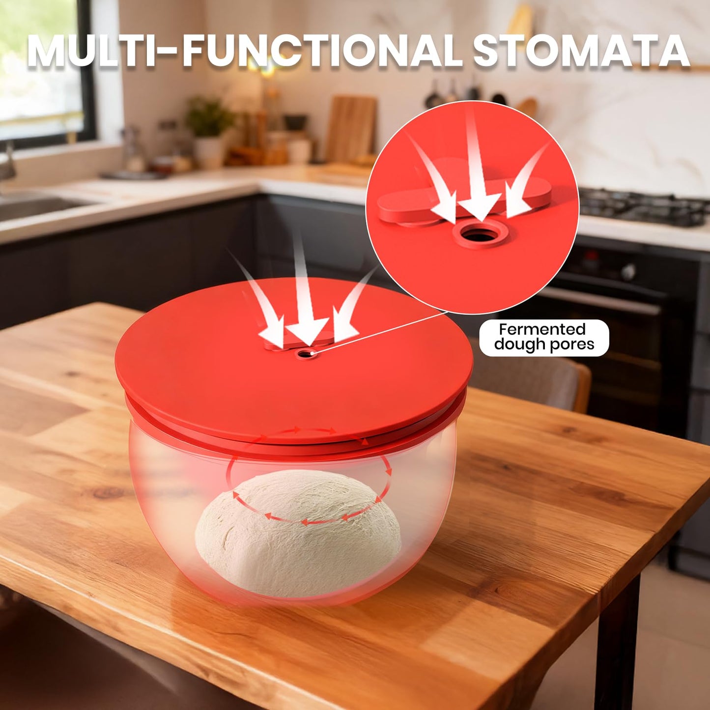 6 QT Silicone Bowl Liners for KitchenAid Mixers (3-Piece Set) - Adjustable Fermentation Hole Lid