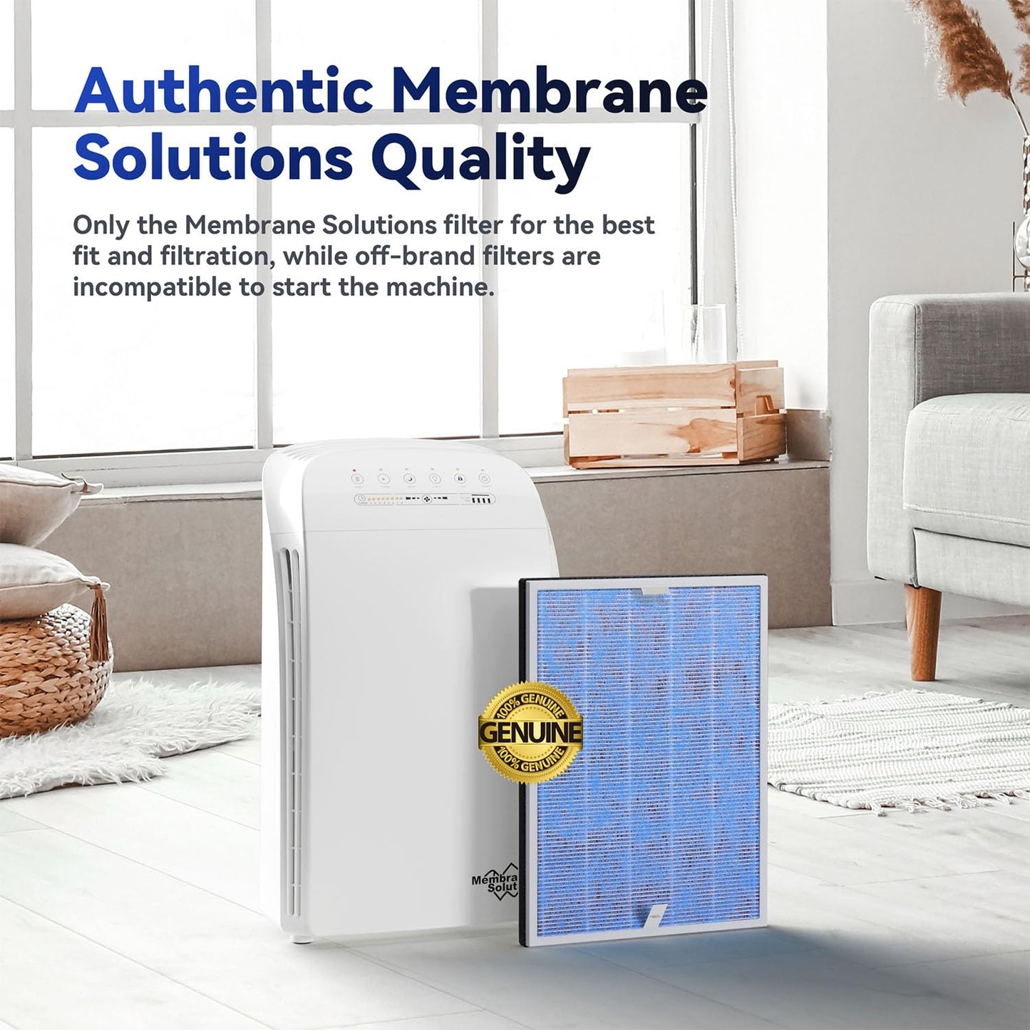 Membrane Solutions MSA3/MSA3S Genuine Air Filter Replacement 1 Pack, Upgraded 4-in-1 H13 True HEPA Filter