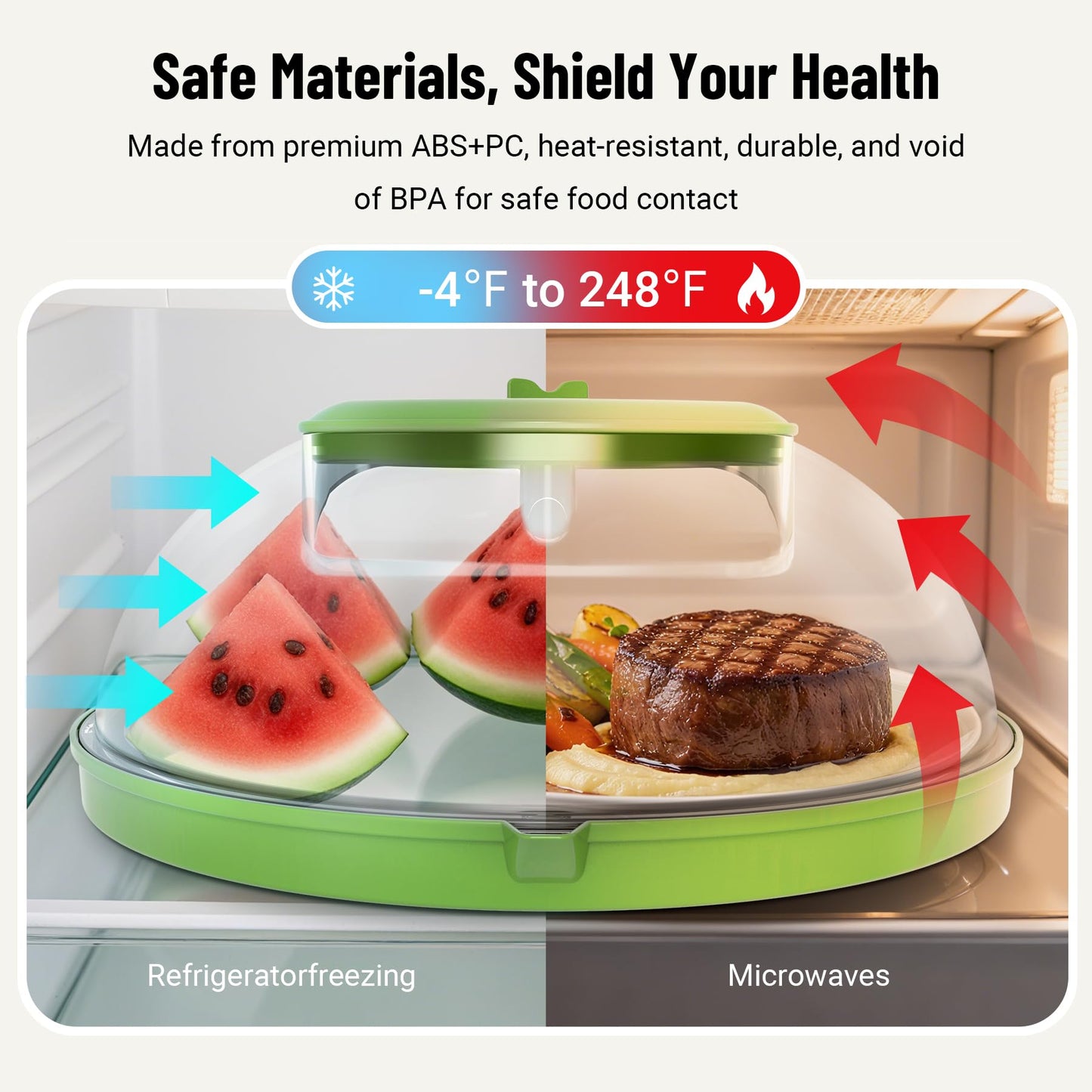 Microwave Splatter Cover with Water Steamer, Upgraded Microwave Cover for Food with Handle, Clear Plate Covers, Splatter Guard, Kitchen Essentials Gadgets, House Warming Gifts New Home, 10 Inch