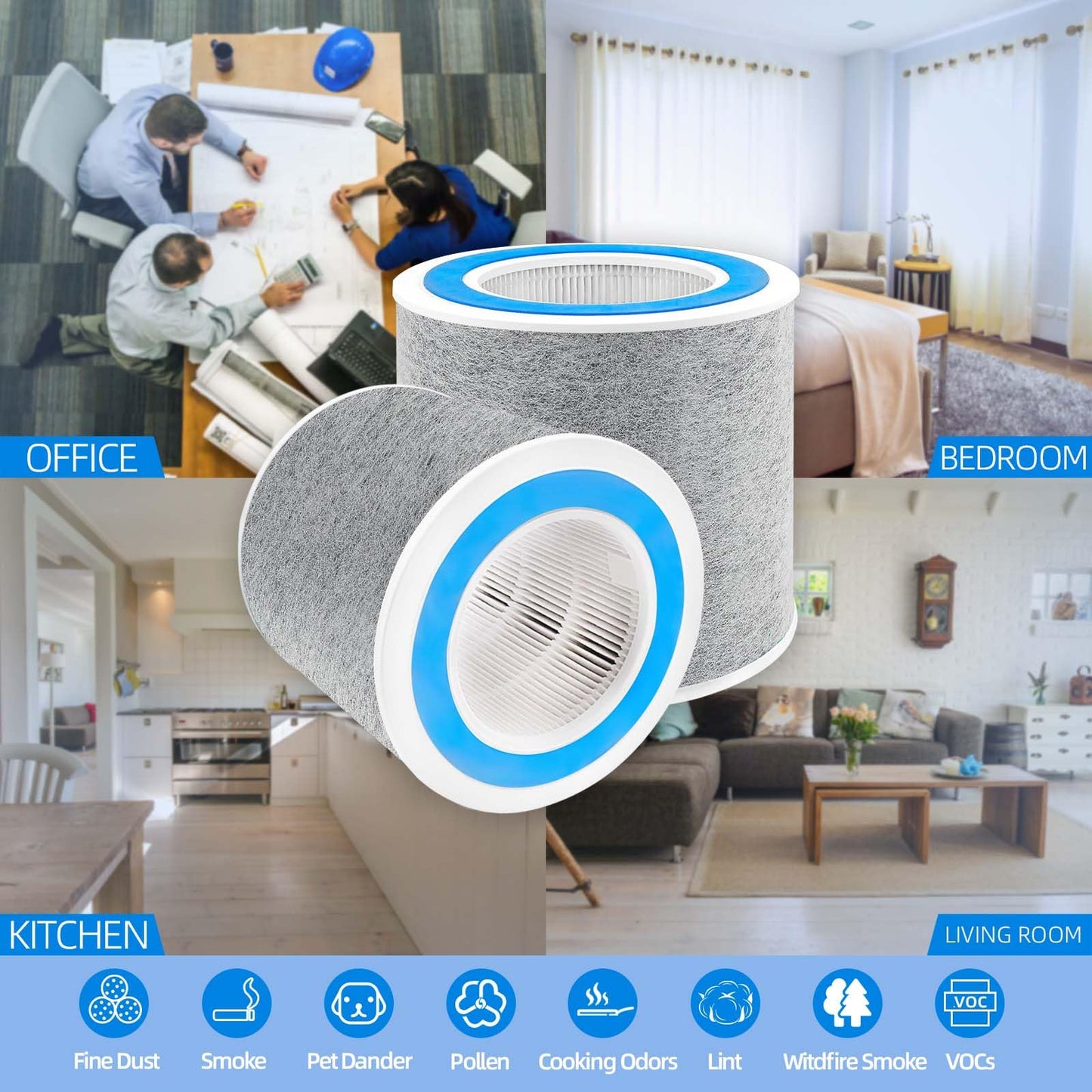 HP102 Replacement Filter Compatible with Shark Air Purifier HP100 HP102 HP102PET HP132 HC450 HC451 HC452 HC455 2 Pack Filter Replacement Compare to Part #HE1FKBAS HE1FKPET HE1FKBASMB