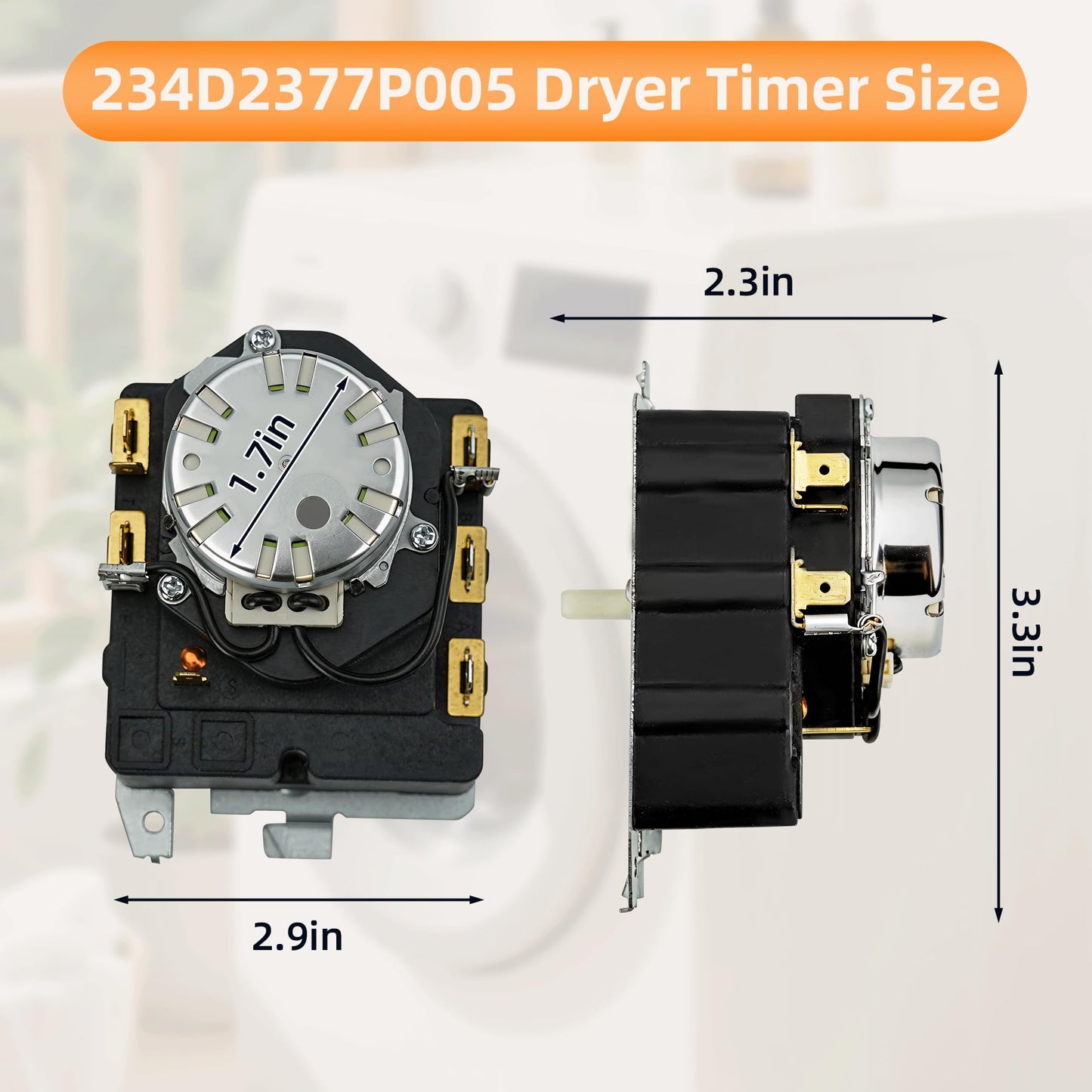 TMD1EM35 234D2377P005 Dryer Timer Replacement for GE Replaces WE04X25280 HTX26EASW0WW 5TX62E9ST1WS GTX22EASK1WW GTX52EASP1WB GTD33EASK0WW GTX22EASK0WW GTX33EASK0WW AP6032628 PS11763067
