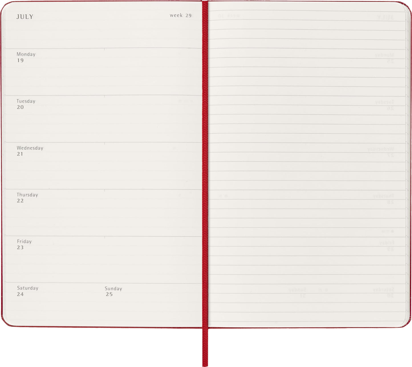 Moleskine Classic 18 Month 2026-2027 Weekly Planner, Hard Cover, Large (5" x 8.25"), Scarlet Red, 208 pages