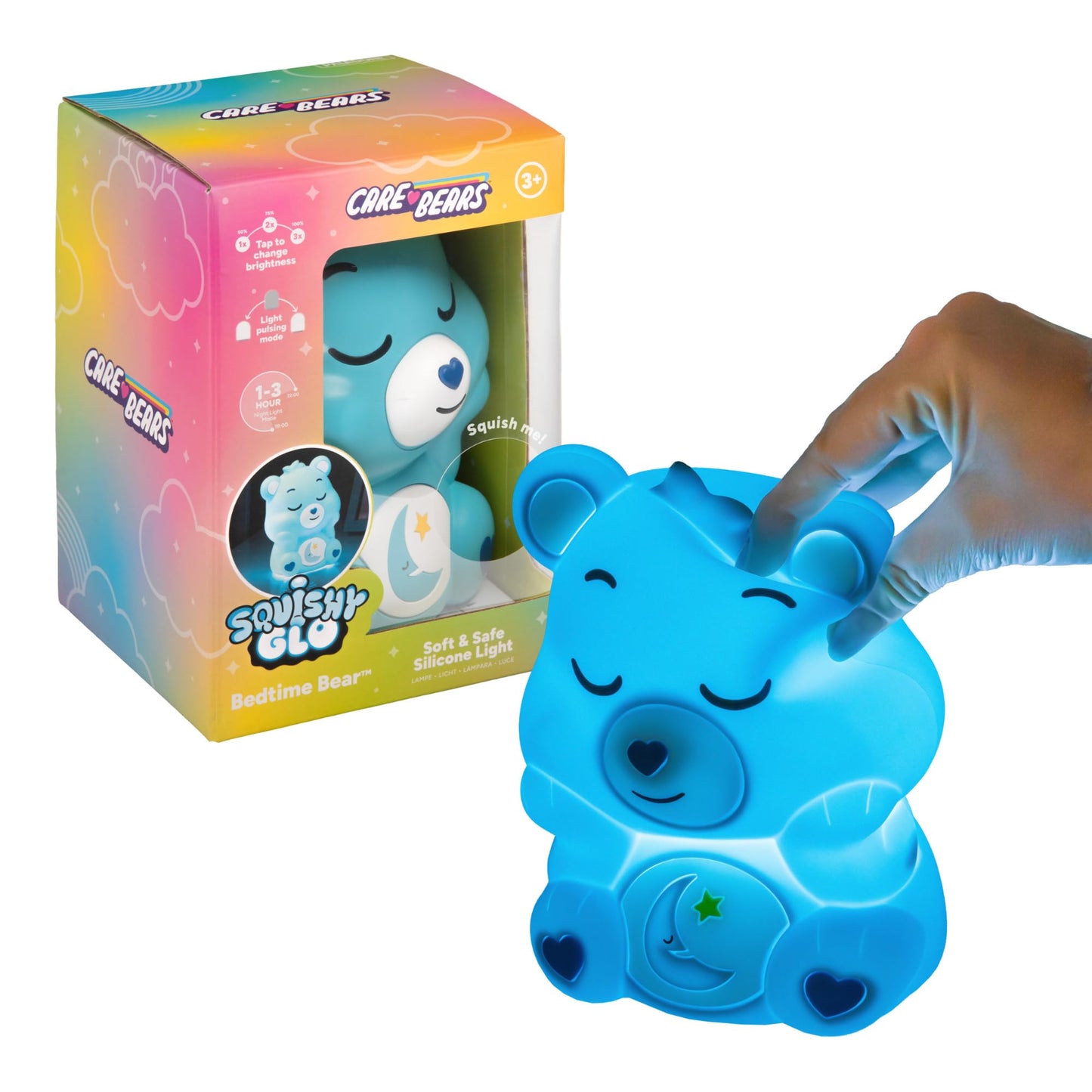 Paladone Care Bears Bedtime Bear SquishyGlo Silicone Light, Officially Licensed Lamp for Kids, Teens, Adults, Girls, Women, Cordless & Rechargeable Bedroom Décor, Collectible Pop Culture Gift