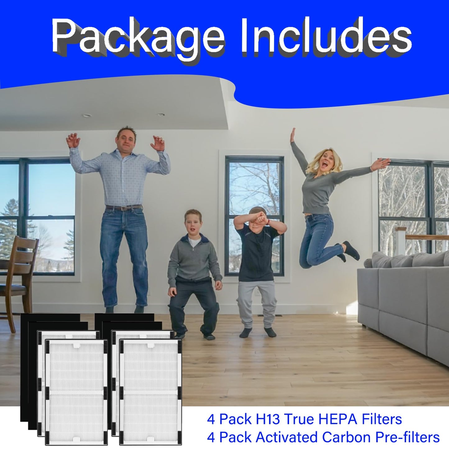 4 Pack IAF-H-100C Replacement Filter for Idylis IAP-10-200 IAP-10-280 Air Purifiers, Model # IAF-H-100C