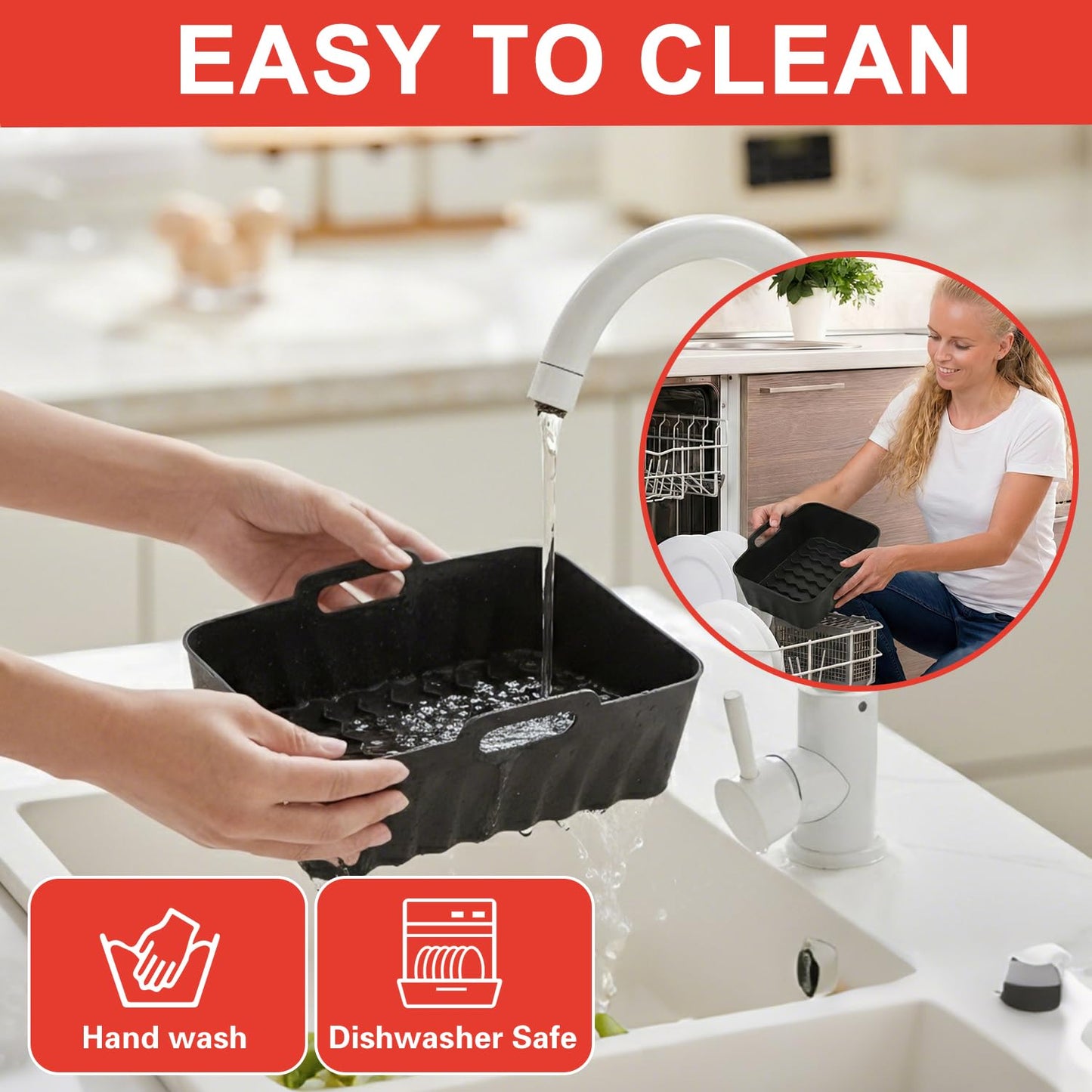 Dual Air Fryer Accessories, Reusable Compatible for Ninja Foodi DZ201, DZ401, DZ550, DZ302, COSORI 9QT, Chefman, Instant, and 6-in-1 8-10QT Dual Basket Air Fryersr,Silicone Liner, Grill