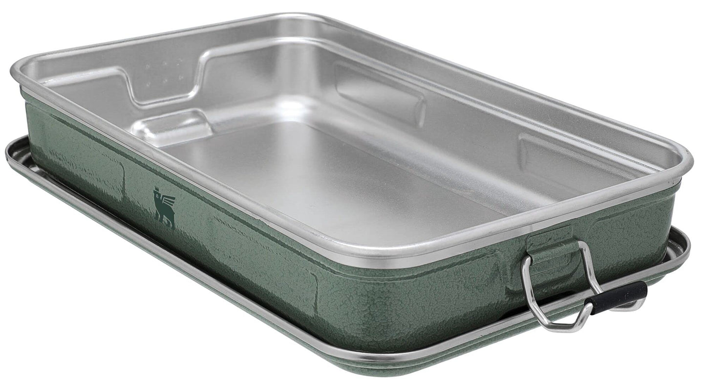 STANLEY Classic Legendary Useful Box 1.25 qt | Metal Snack and Lunch Box | Durable Stainless Steel Travel Food Storage Container | Hiking, Camping, School, or Work | BPA-Free | Hammertone Green