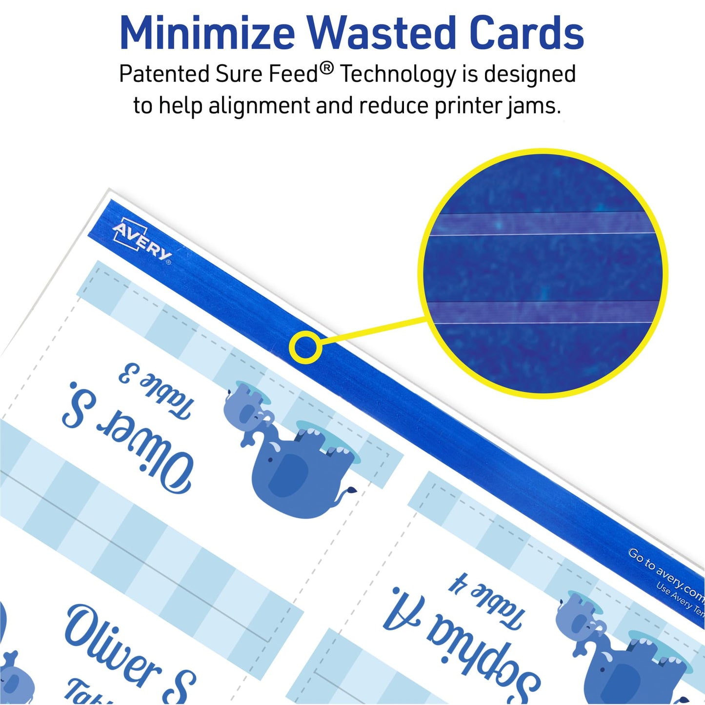 Avery Printable Tent Cards with Sure Feed Technology, 2" x 3.5", Matte White, 2-Pack, Total of 320 Blank Place Cards for Laser or Inkjet Printers (5812)