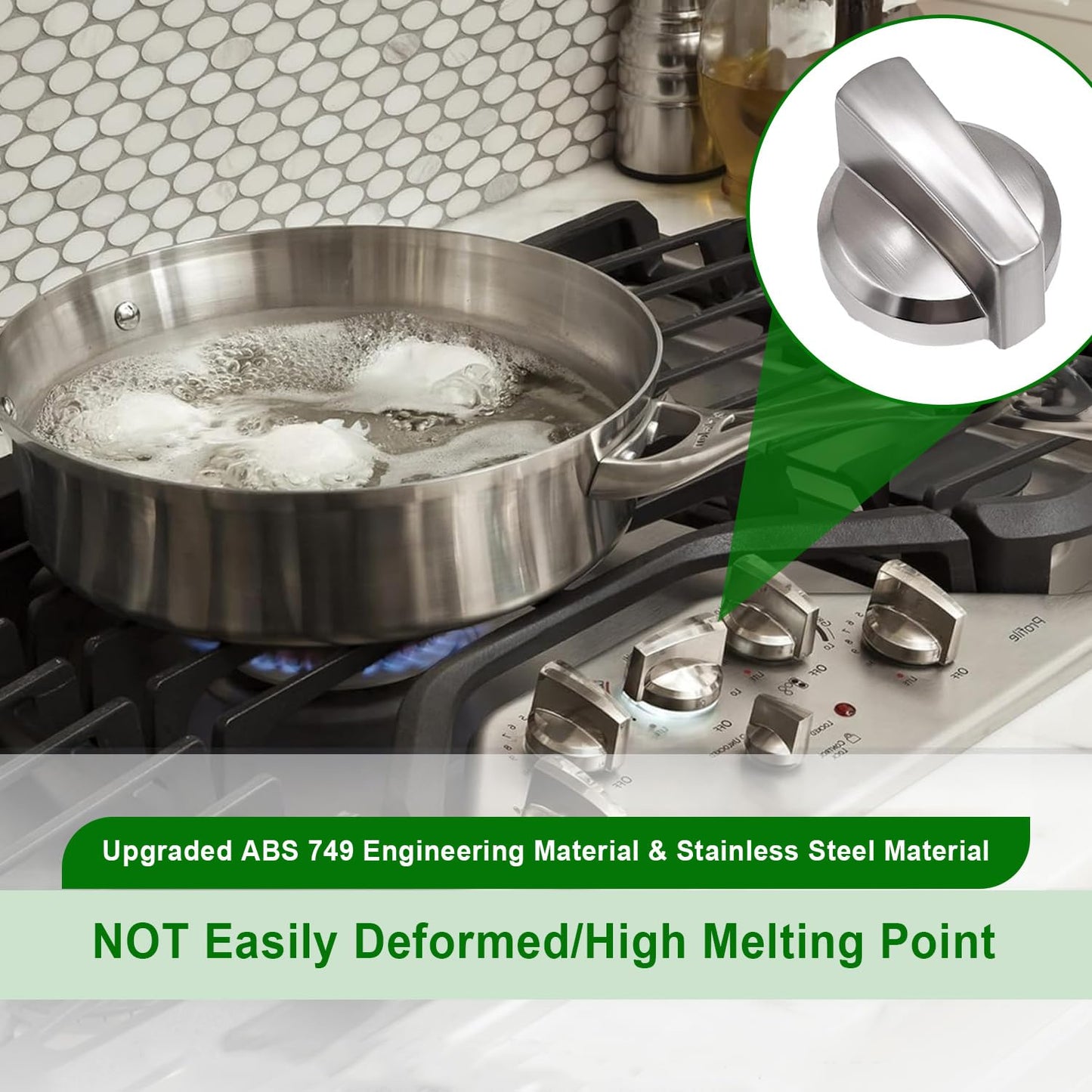 5PCS WB03X25796 Gas Cooktop Knob Fits for ge Profile Stove Knobs, Fit Model PGP953SET1SS PGP986SET1SS PGP959SET1SS PGP976SET2SS - Replaces AP5986232 PS11721433 4362262 WB03T10326
