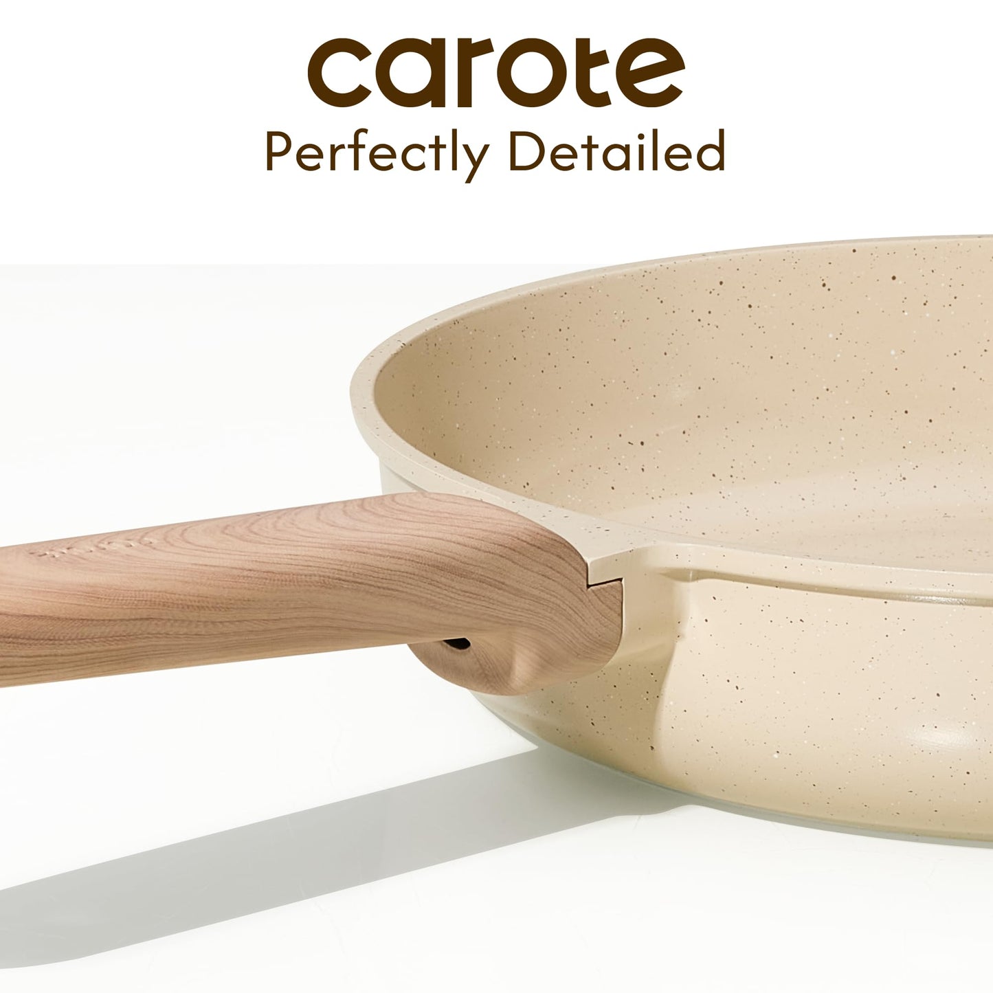 CAROTE 10" Frying Pan Set, Ceramic Frying Pan, Non-Toxic PTFE & PFOA Free Fry Pan & Omelet Pan, Compatible with Induction, Gas Cooktops