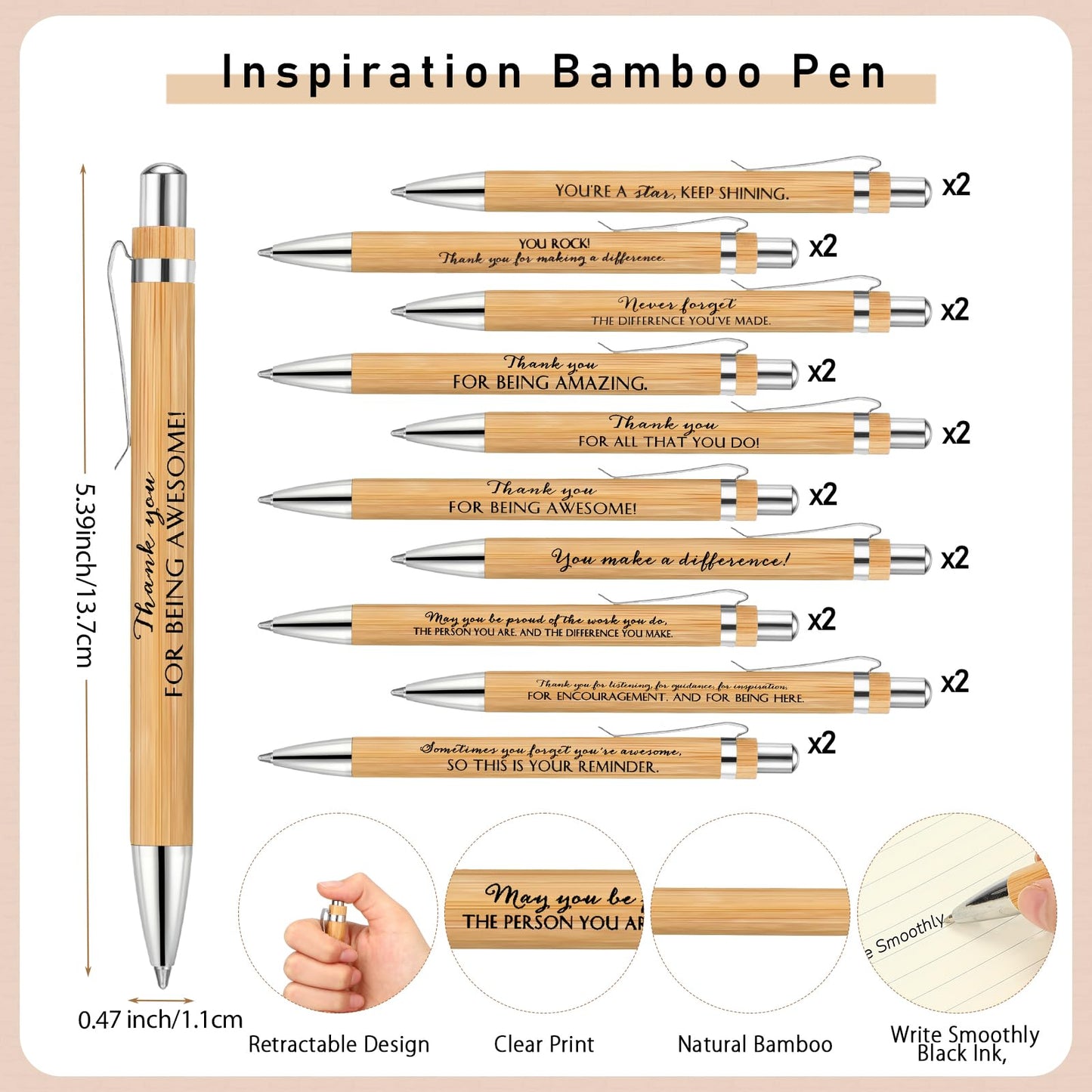 Tellingyou 20 Set Employee Appreciation Gift Bulk Inspirational Spiral Notebook with Motivational Pen Sticky Note End of Year Thank You Gift for Teacher Nurses Volunteer Birthday Graduate Party Favor