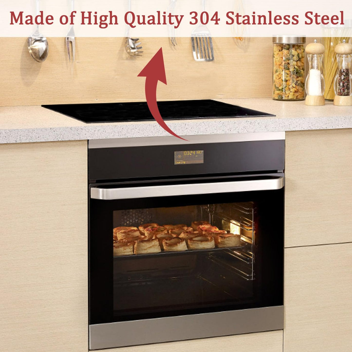 2 Pcs 304 Stainless Steel Strips, Brushed Self Adhesive Strip Metal Trim Strip, Finishing Sheet Metal Strips for Microwave/Oven/Range/Cooktop, 30" Long, 3" Wide Gap Filler for Kitchen Decor