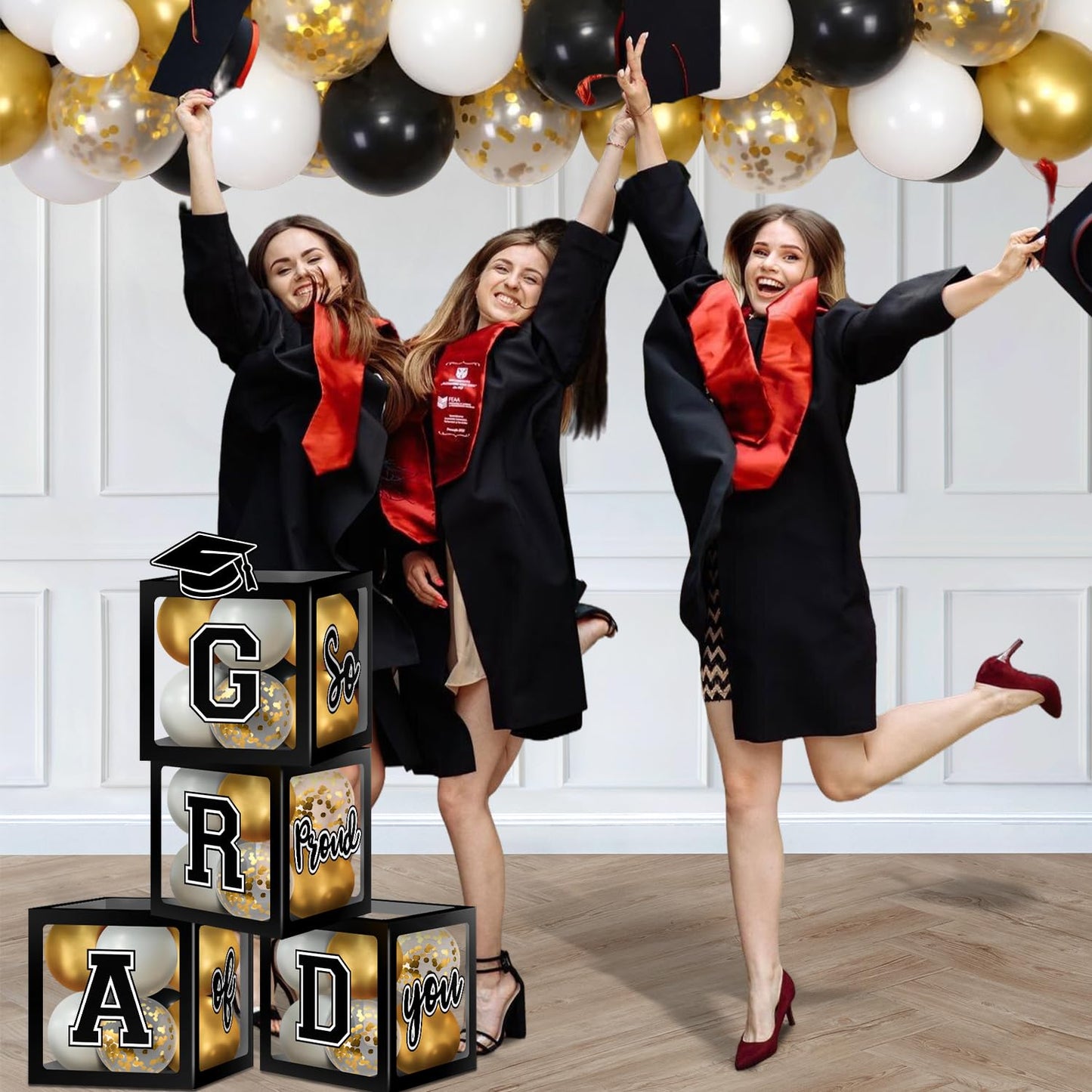 Graduation Decorations 2026, Graduation Party Decorations Graduation Balloons Arch Kit Boxes With 134Pcs Balloons, Letters 2026 Grad for Middle School High School College ect.