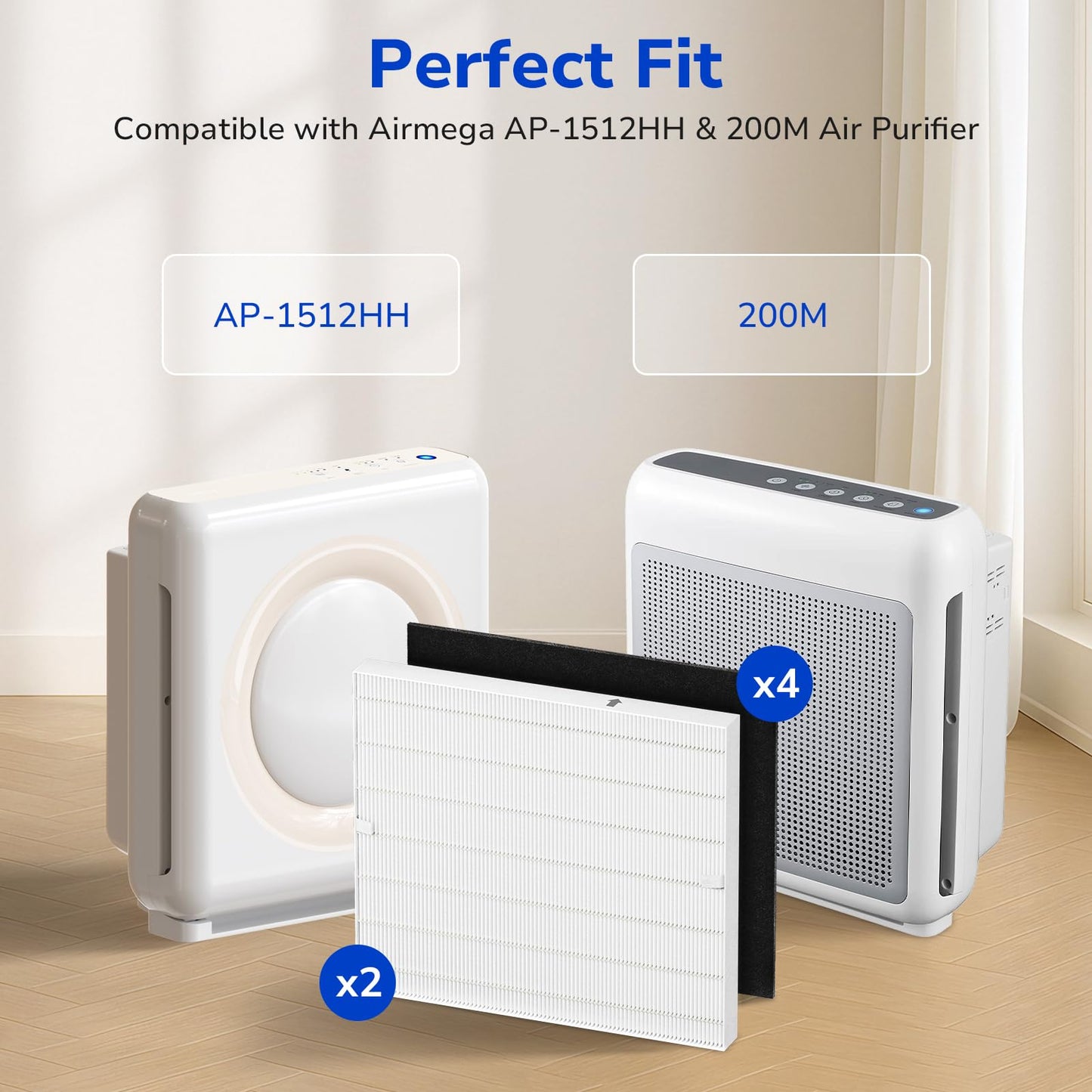 Fil-fresh 2-Pack Airmega AP-1512HH Filter Replacement for Coway Air Purifier