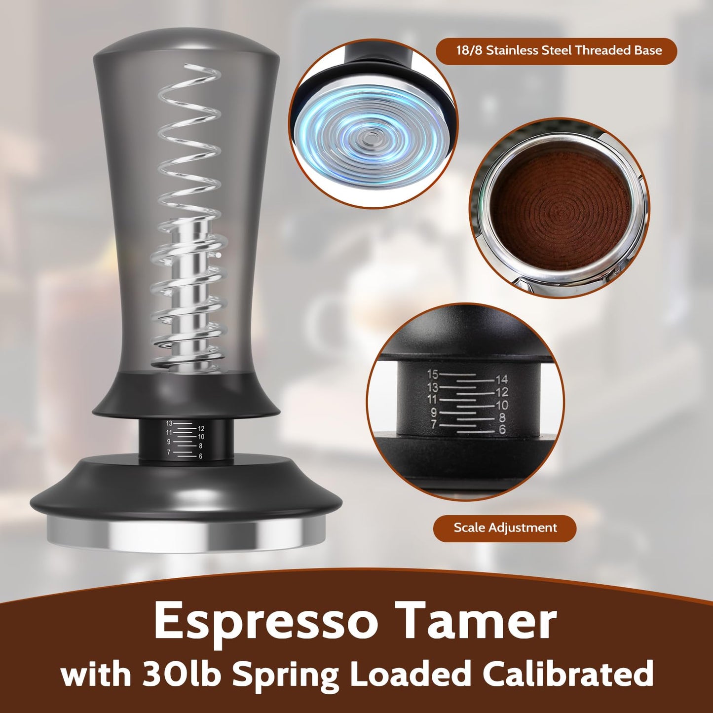 7 PCS Espresso Accessories, 54mm Espresso Tamper Tools, Coffee Distributor, WDT Tool Espresso Machine Accessories, Food Grade Silicone Espresso Tamping Mat, Dosing Funnel, Cleaning Brush & Puck Screen