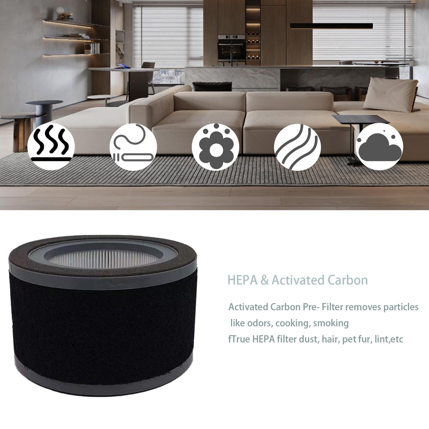 FLT4200 Filter for GermGuardian AC4200 AC4200w Air Purifier Filter L - Capable of Capturing Dust Smoke Pet Dander Used for Home & Office - 2 Packs