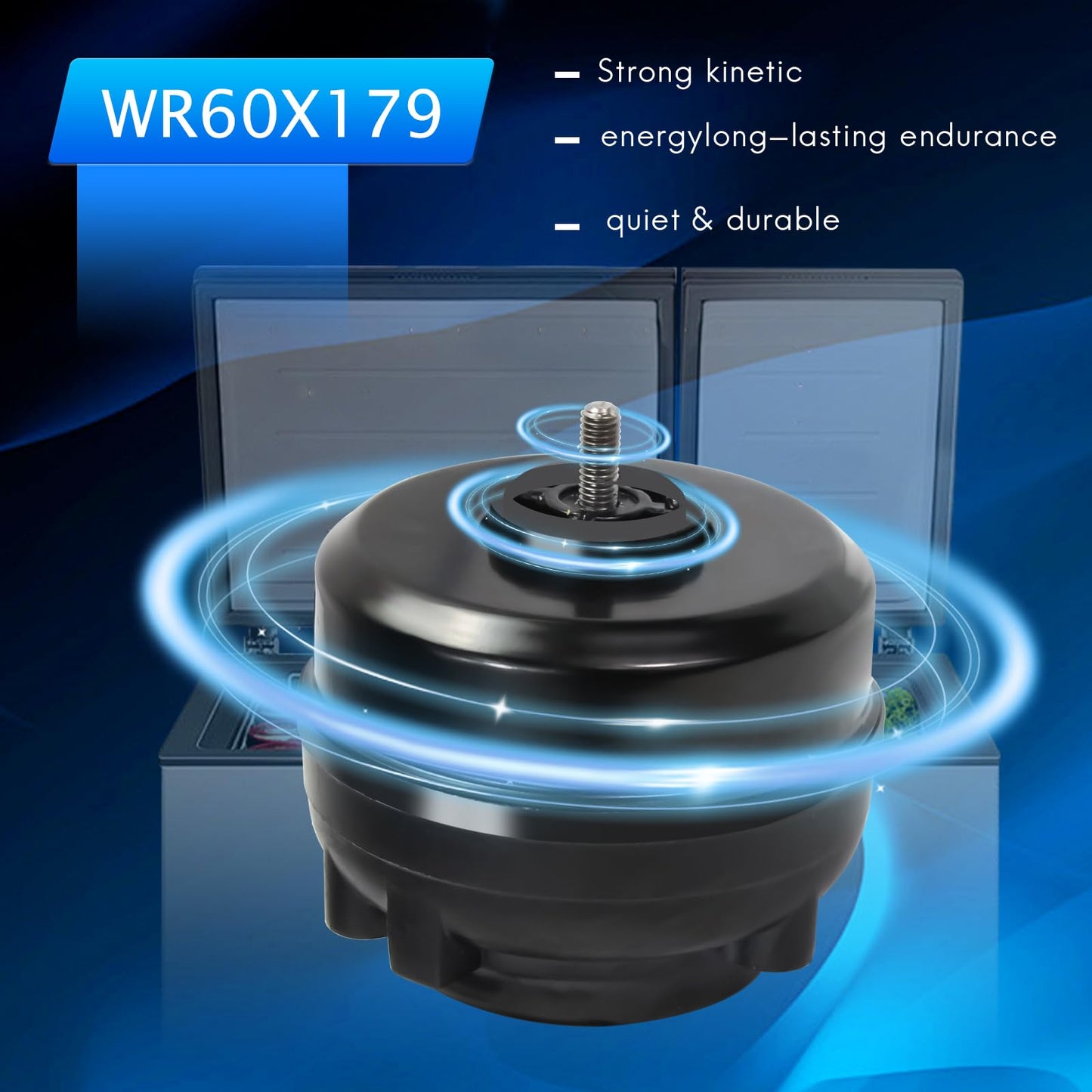 WSRXG WR60X179 Refrigerator Condenser Fan Motor Replacement with Upgraded Aluminum Housing Genuine Fan Motor for Enhanced Cooling Performance