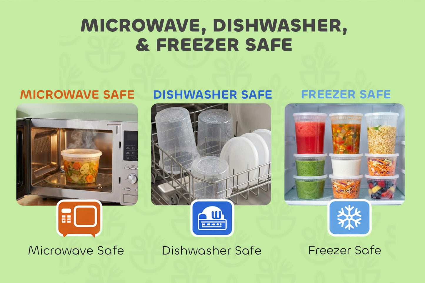 JoyServe 48 Sets Deli Containers with Lids – 16oz & 32oz – Leak Proof, Microwaveable, Dishwasher & Freezer Safe – Plastic Food Storage & Soup Containers