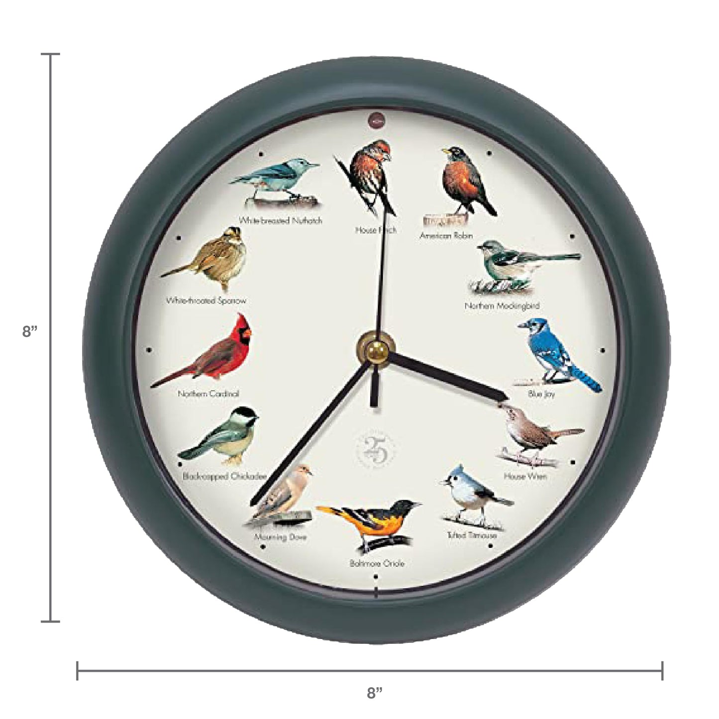 Mark Feldstein, The Original Singing Bird Clock, 25th Anniversary Edition, 8 Inch, Green
