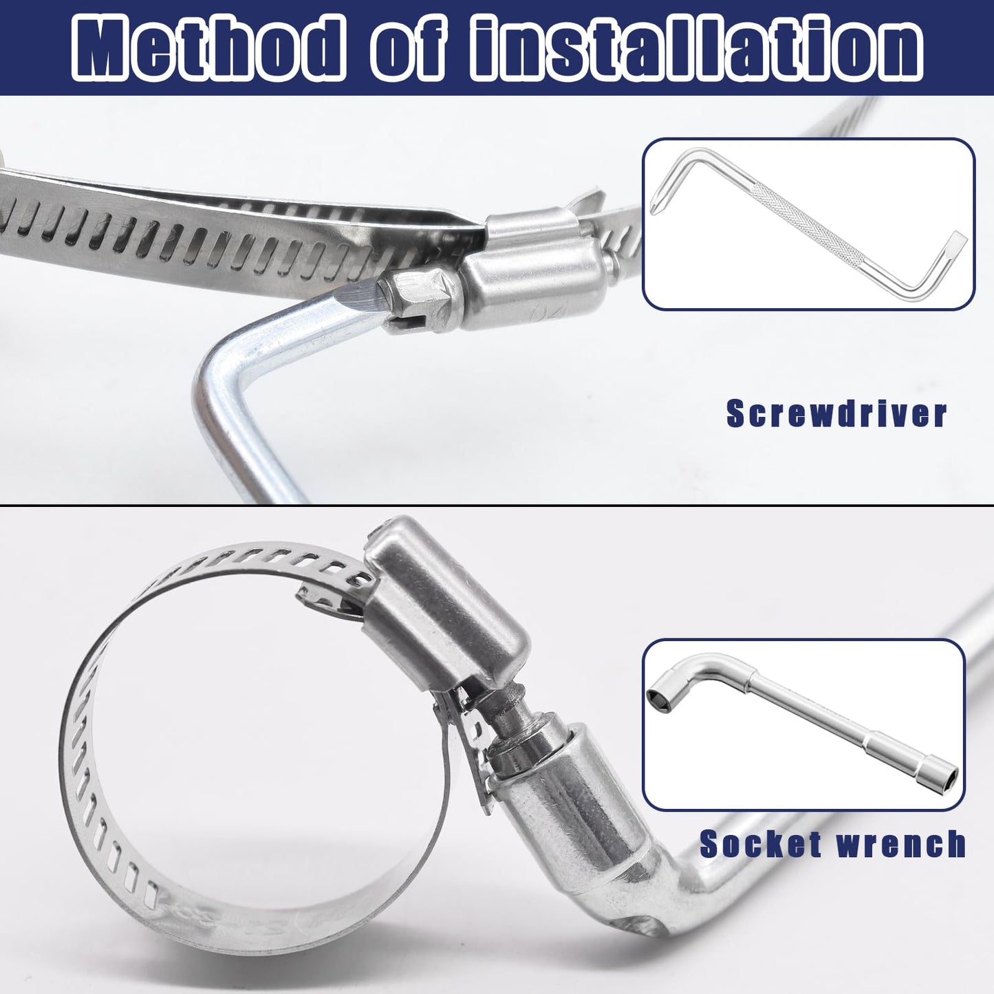 maierke 200PCS Stainless Steel Hose Clamps Assortment Kit,Metal Adjustable 1/4"-2"(6-51mm) Worm Gear Hose Clamp Heavy Duty Small Hose Clamps for Automotive,Radiator Pipe,Plumbing,Fuel Line