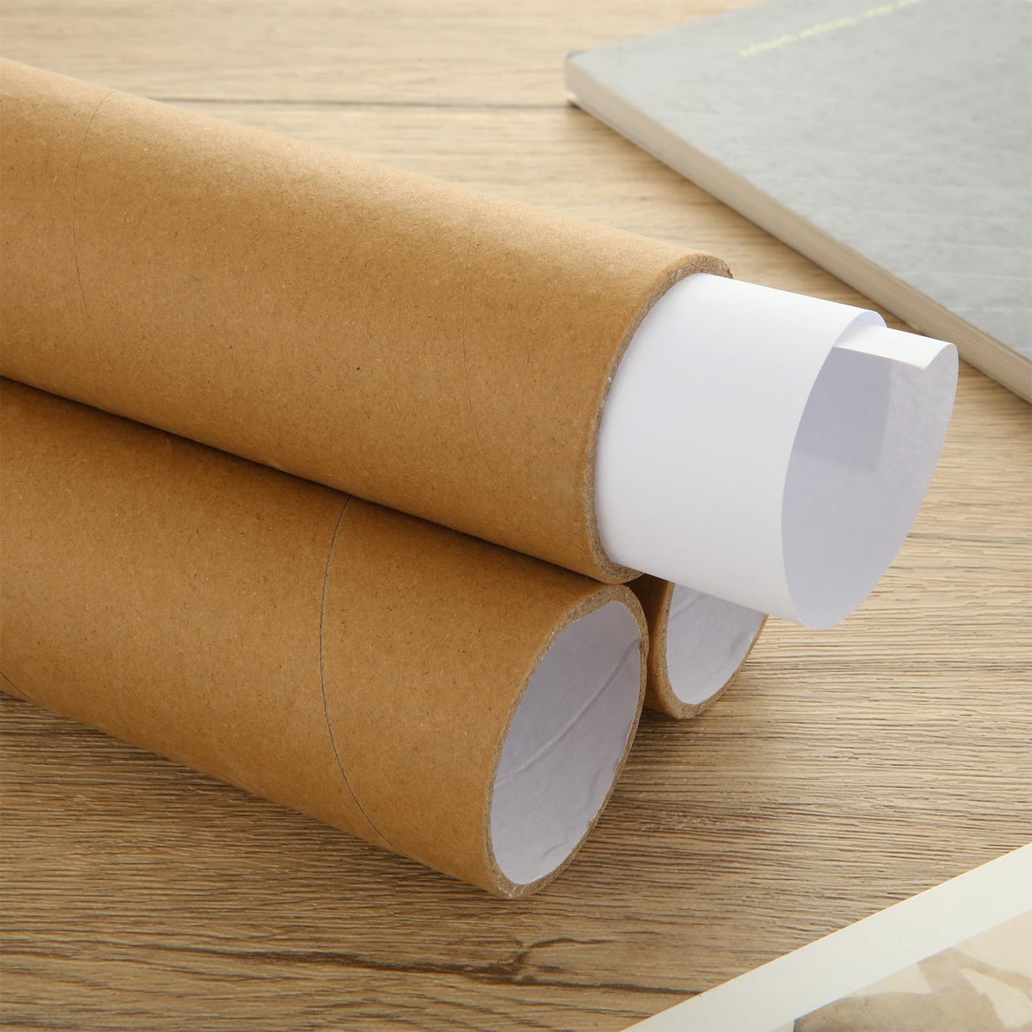 LOYORTY 40PCS 2" x 6" Mailing Tubes with Caps, Small Cardboard Shipping Tubes,Kraft Paper Tube Mailers for Shipping, Packing, Art Prints, Maps, Blueprint