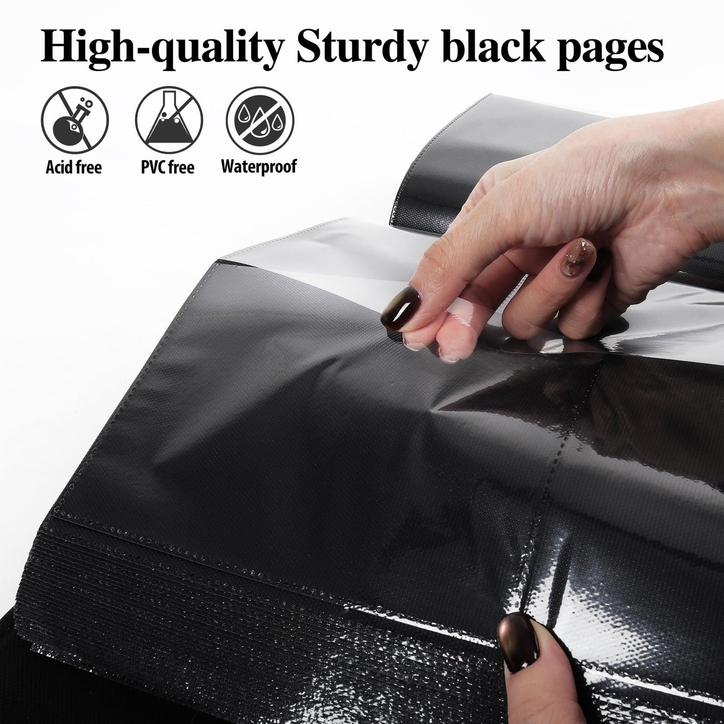 RECUTMS Photo Album for 4x6 Pictures 600 Pockets Black Inner Page Button Grain Leather Cover of Large Capacity Pictures Album Book Birthday Christmas Wedding Anniversary Memory (Black)