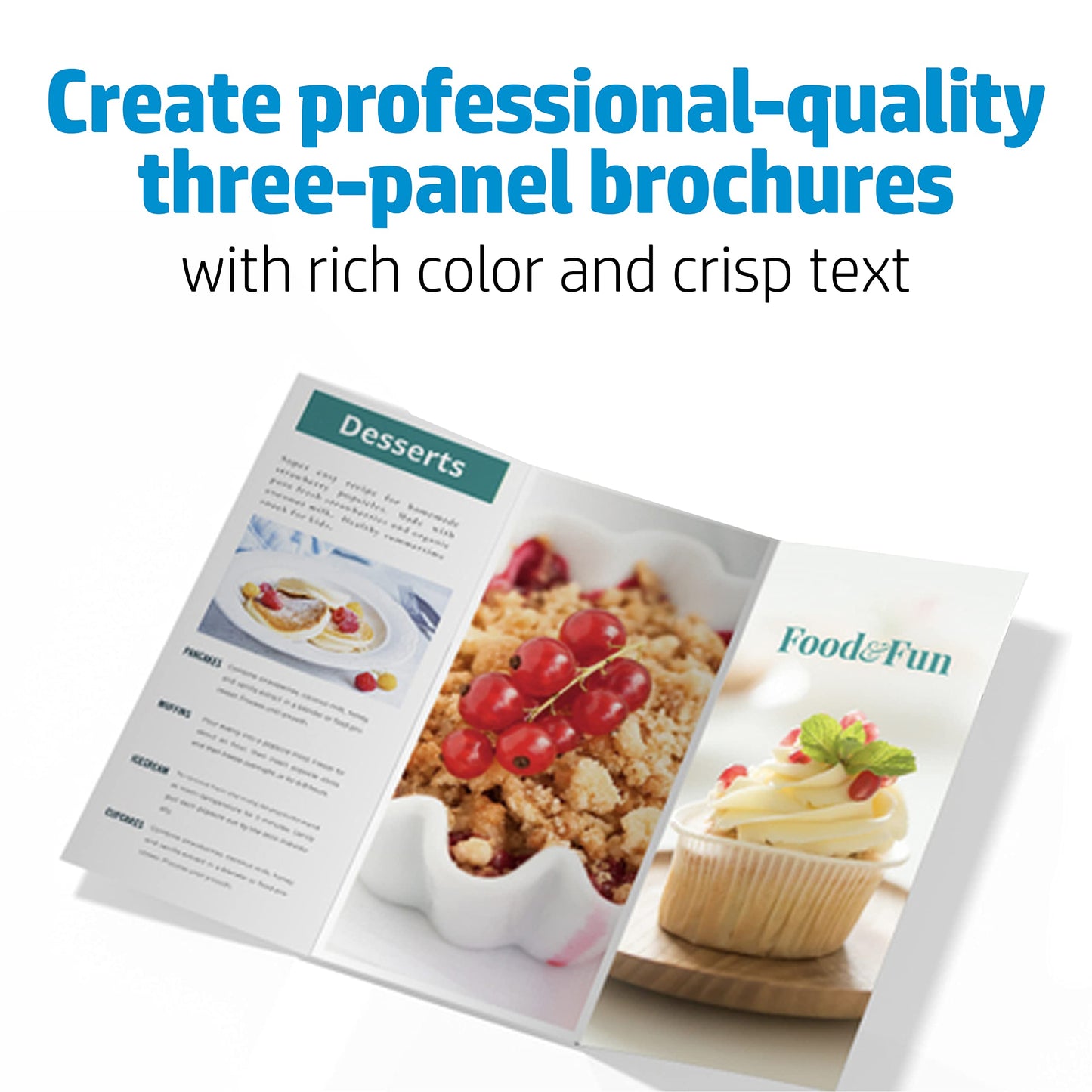 HP Enhanced Tri-fold Business Paper, Glossy, 8.5x11 in, 40 lb, 150 sheets, works with laser printers (Q6612A)