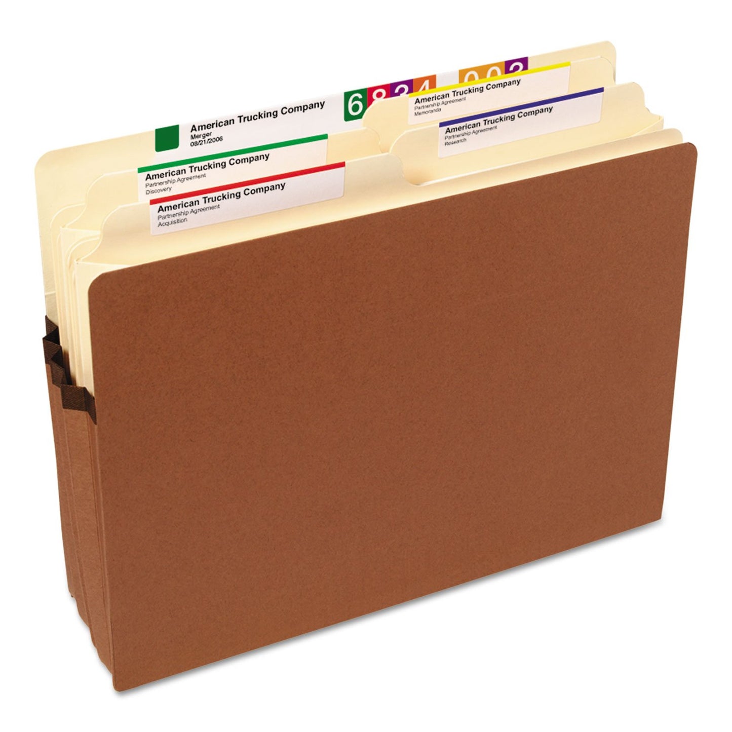 Smead File Pocket, Straight-Cut Tab, 3-1/2" Expansion, Letter Size, Redrope, 25 per Box (73224)