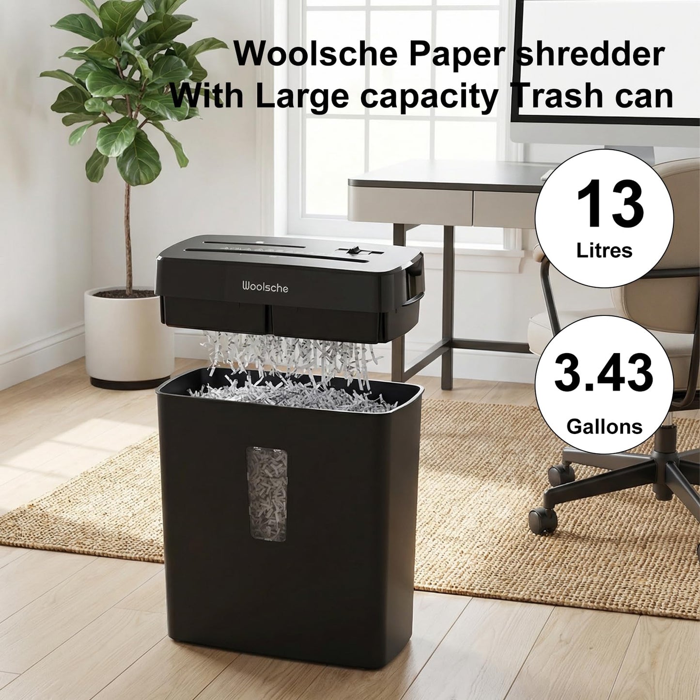 Paper Shredder for Home,10-Sheet Cross Cut with 13L Basket, P-4 Security Level,3-Mode Design - Shreds CD and Credit Card,Shredders for Home Use