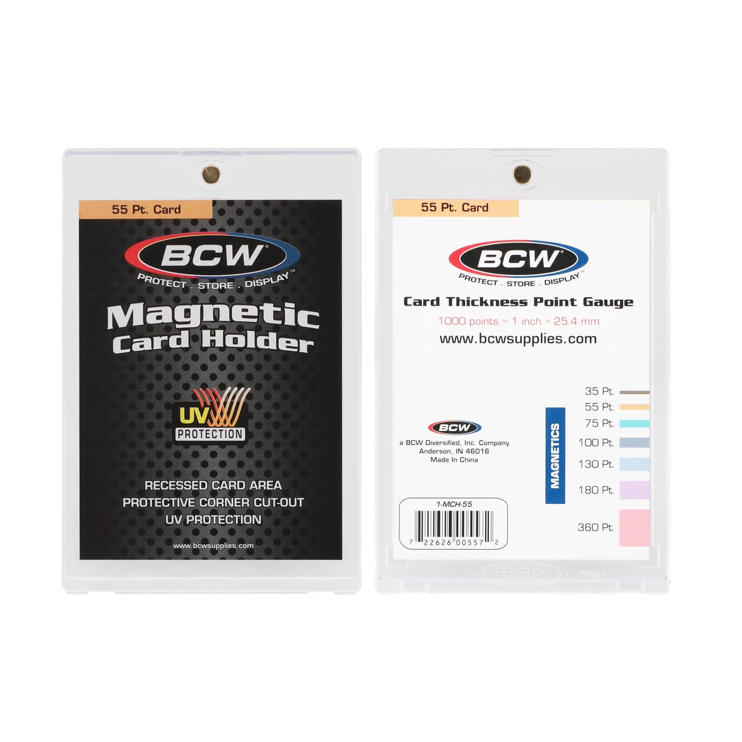 BCW Magnetic Card Holder - 55 PT Thickness - 18 ct | Protective Display Card Case with Secure Gold Magnet Closure | UV Protection, Quick Access Design for Sports, Gaming, and Collectible Cards