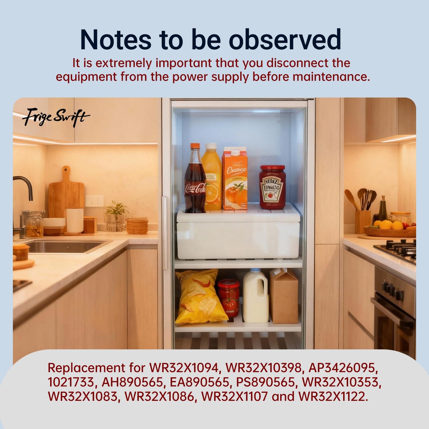 WR32X10398 Crisper Drawer Pan Cover, compatible with 14cf 15cf 17cf GE, Hotpoint, RCA refrigerators, replaces WR32X1083, WR32X1094, AP3426095