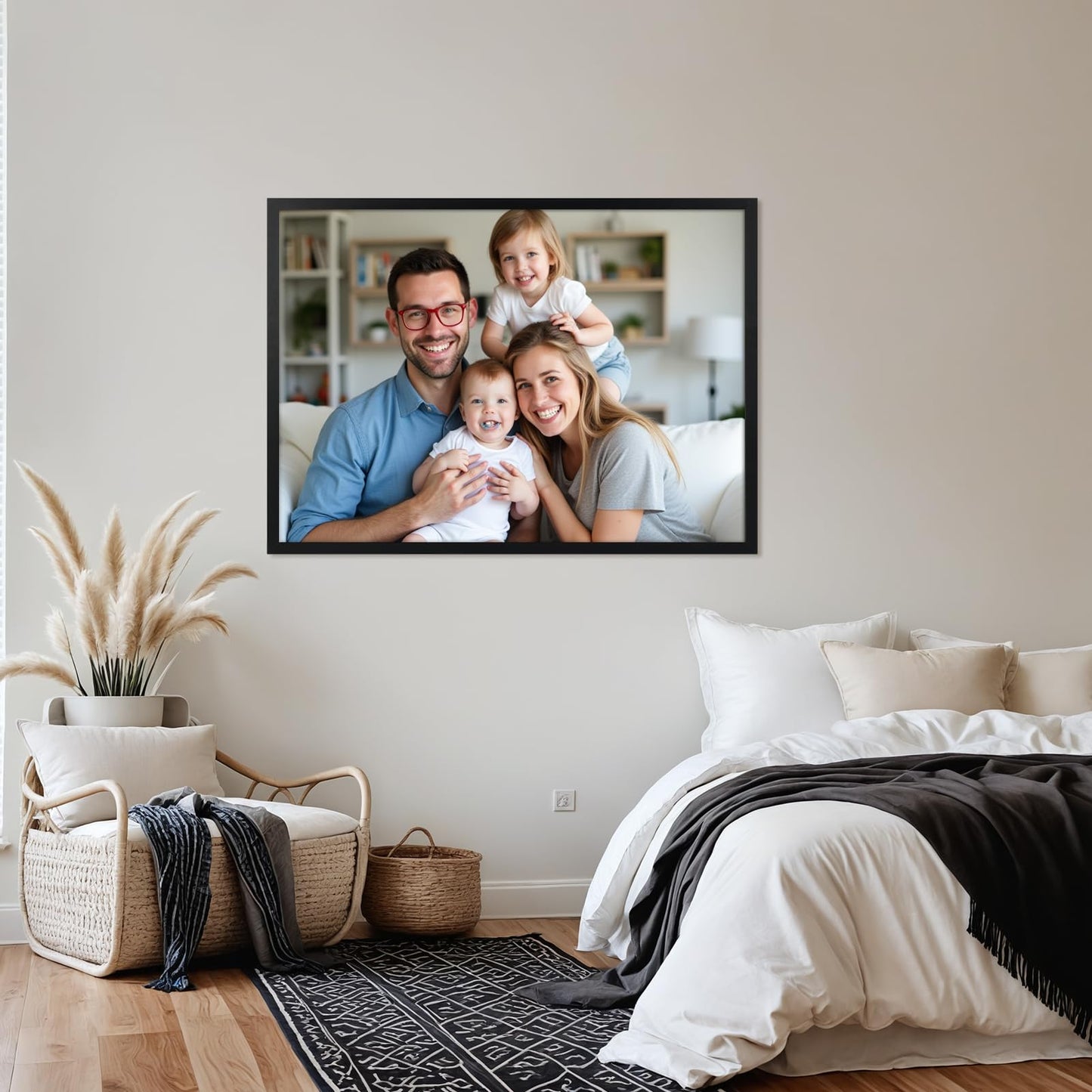 Giftgarden 19.7x27.6 Puzzle Frame Black, 50x70cm Picture Frame for 1000 Pieces Puzzles Wall Display, Single