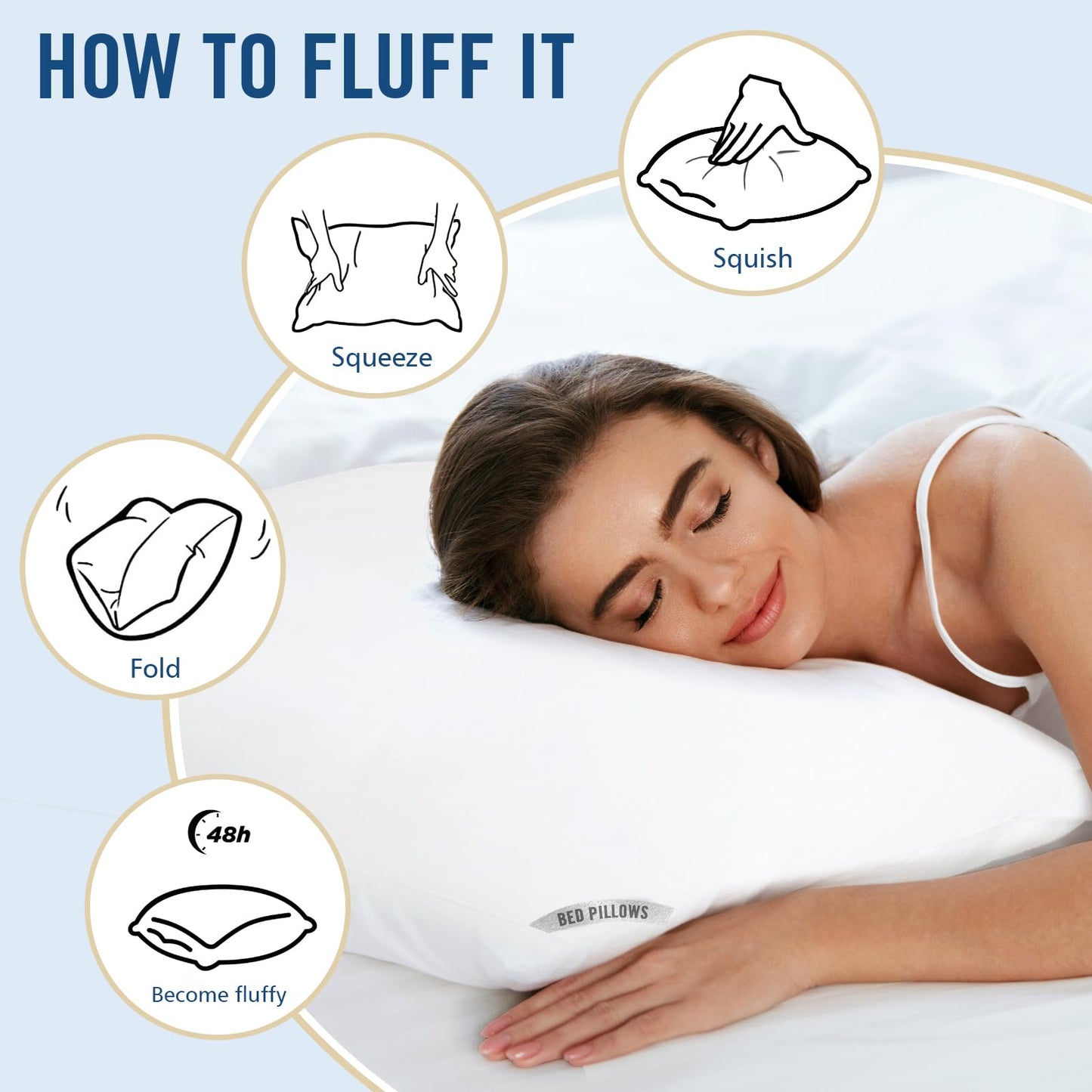 Piwaal Luxury Hotel Pillows for Sleeping 2 Pack,Bed Pillows Queen Size Set of 2,Down Alternative Filling,Pillows for Back,Stomach and Side Sleepers