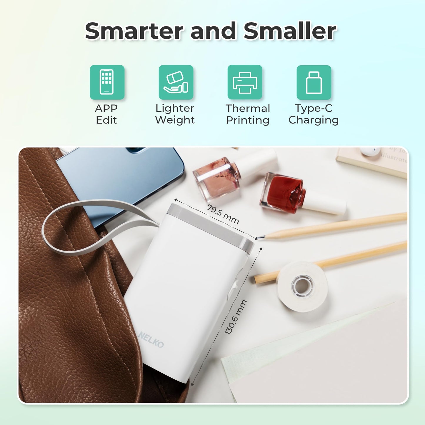 Nelko Label Maker Machine with Tape, P21 Bluetooth Label Printer with 3 Tapes & Case, Wireless Mini Label Makers with Multiple Templates Icon Font Custom for School Office Home, White