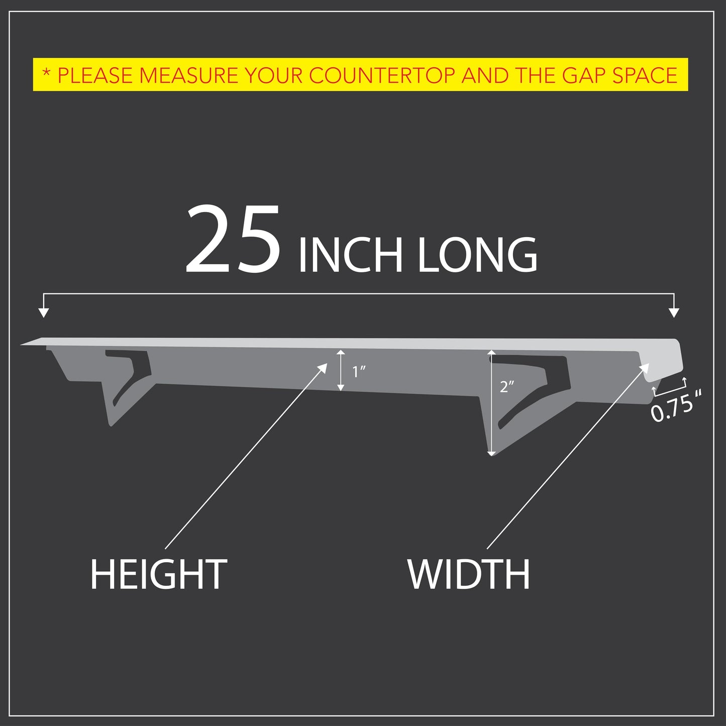 25” Black Stainless Steel Countertop Oven Gap Filler – Covers Space Between Stove and Countertop – Heat-Resistant, Easy to Clean (Set of 2)