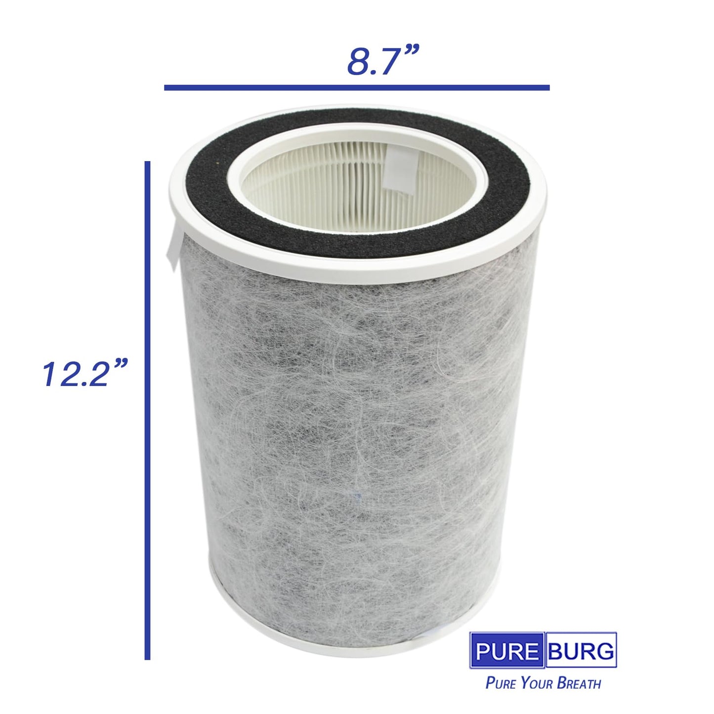 PUREBURG Replacement Filter Compatible with Shark HP200 HP201 HP202 UA205 HP300 HP301 HP302 UA205 AP1000 HC501 HC502 HC505 UA505, NeverChange MAX Series Air Purifiers