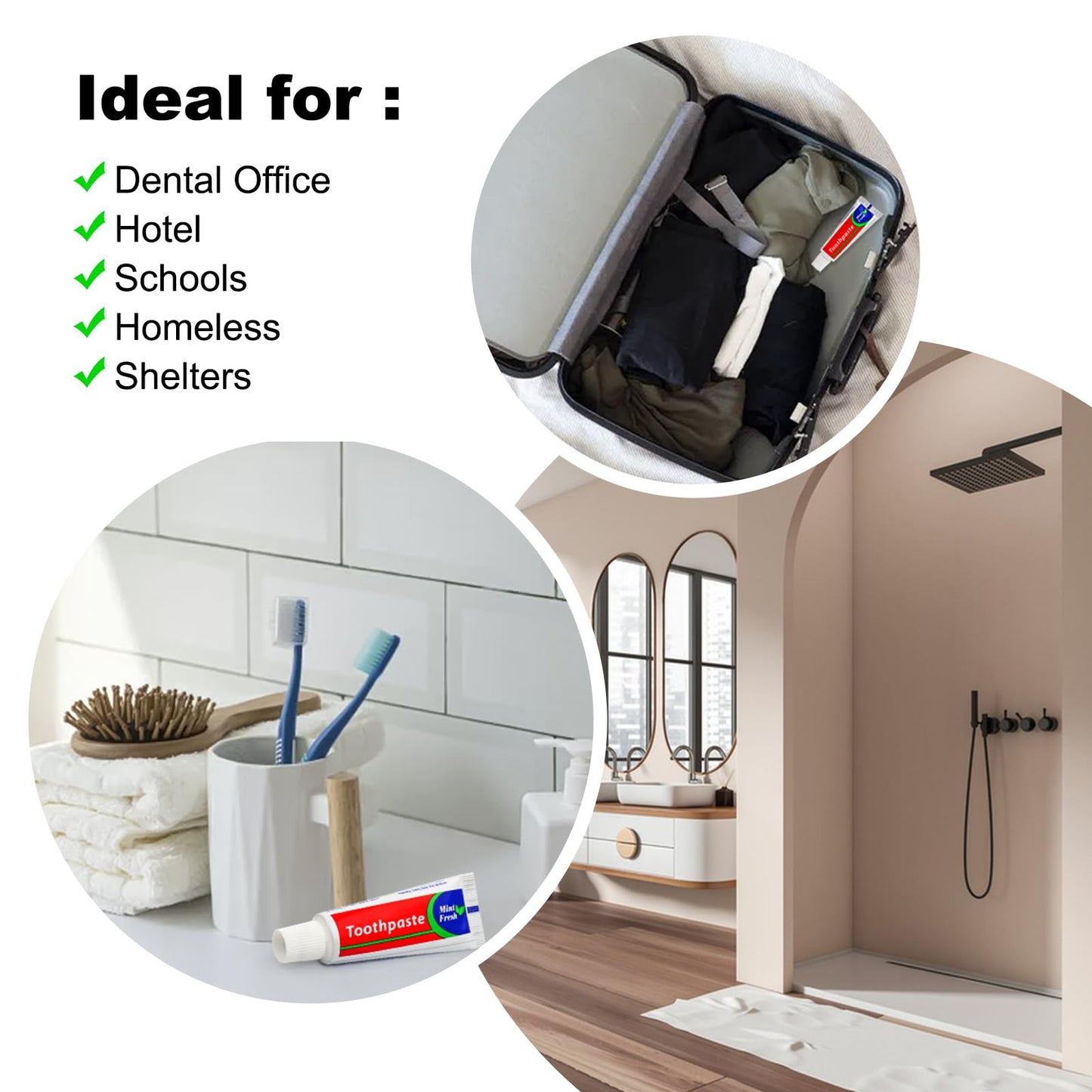 100 pcs Travel Size Toothpaste Bulk, 0.88oz/25 Grams Small Toothpaste Travel Size Bulk 4x1.4 inches Mint Mini Disposable Toothpastes for Hotel,Guests,Homeless,Charity