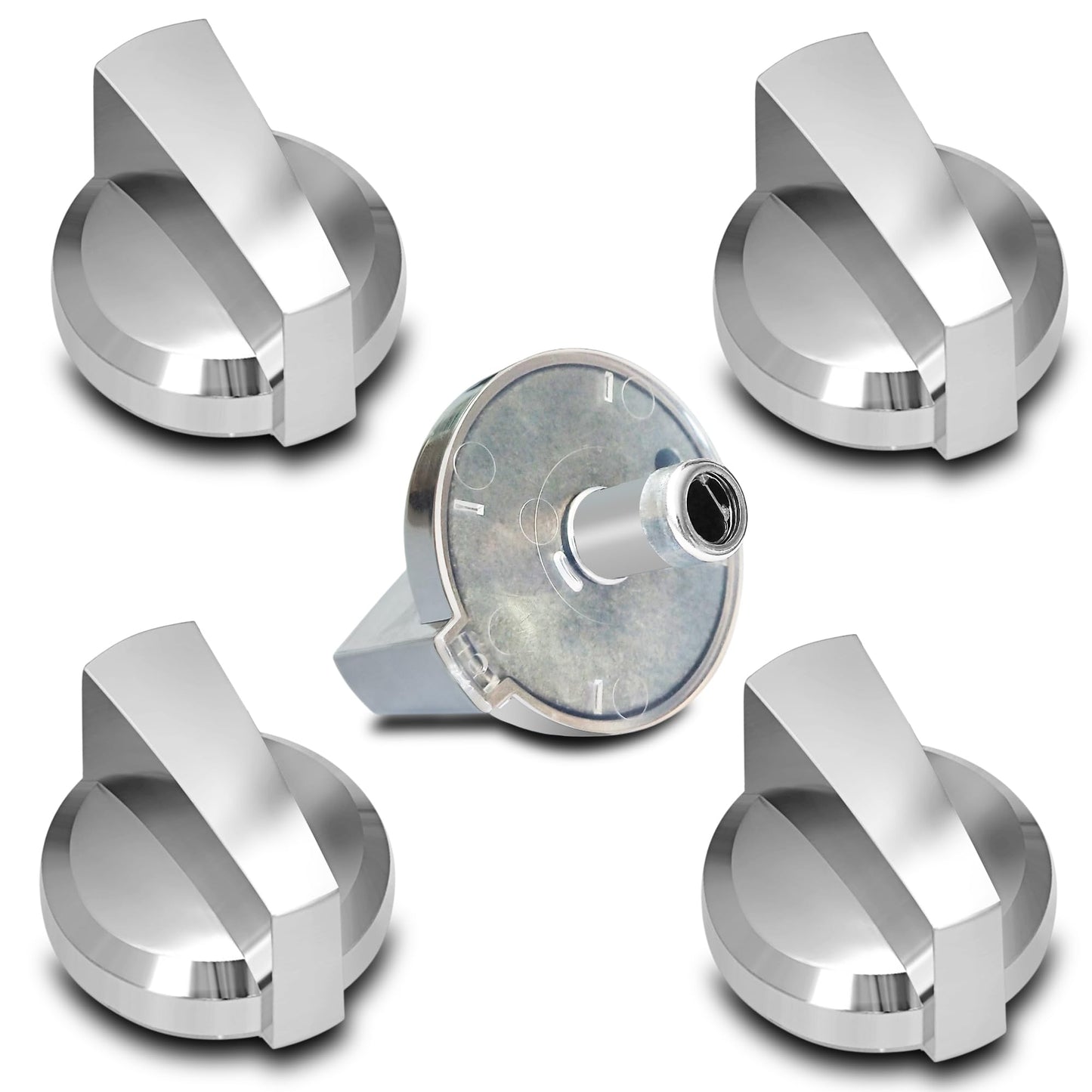 (5Pcs) WB03X25796 / WB03T10326 Gas Stove Knobs Replacements for GE Profile Range Surface Burner Knob PGP953SET1SS, PGP959SET4SS Cooktop Knob Replace for GE Part Number PS11721433, AP5986232