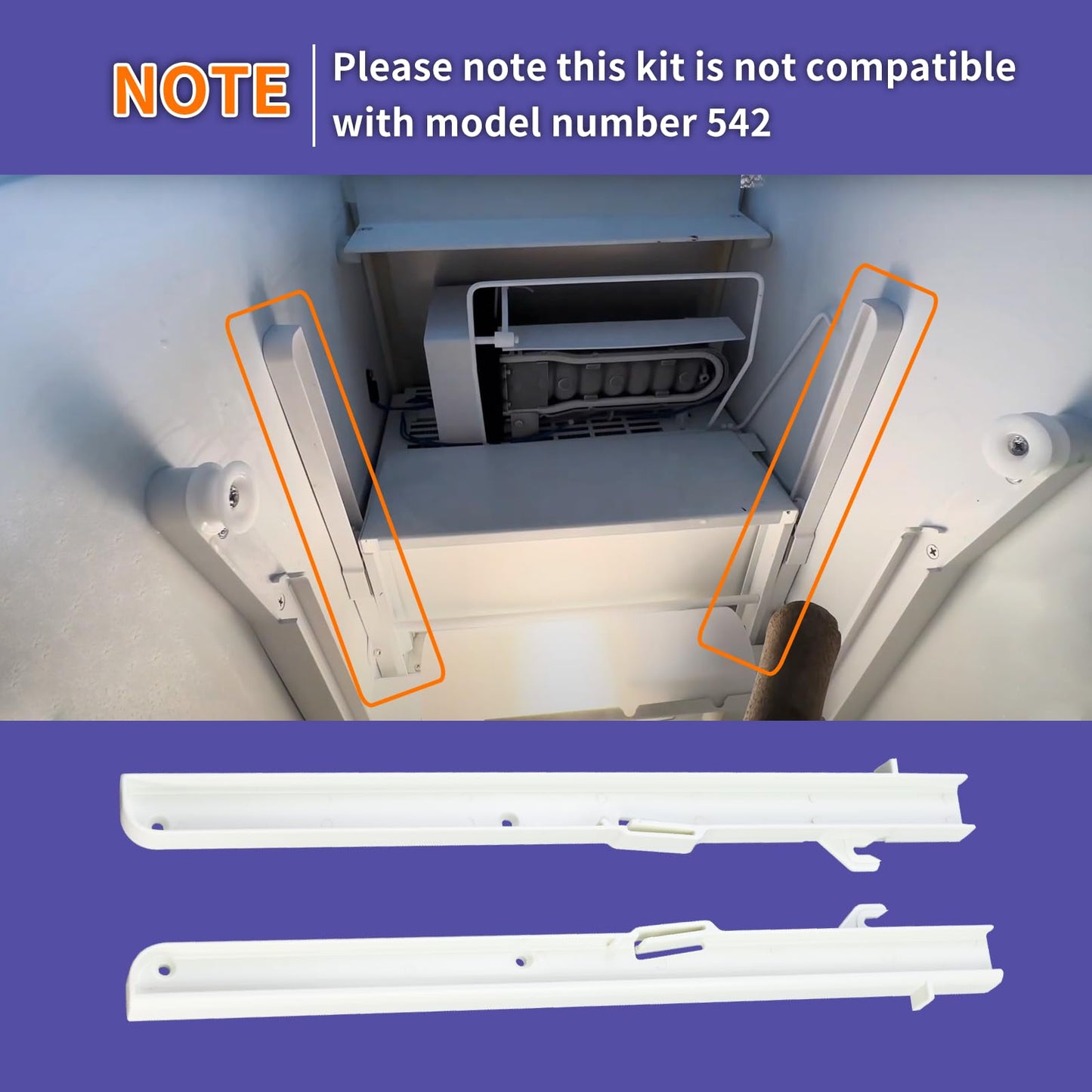 Vanshly 1 Pair Replacement Kit for Subzero Ice Bucket Slides - Left 7014649, Right 7014661