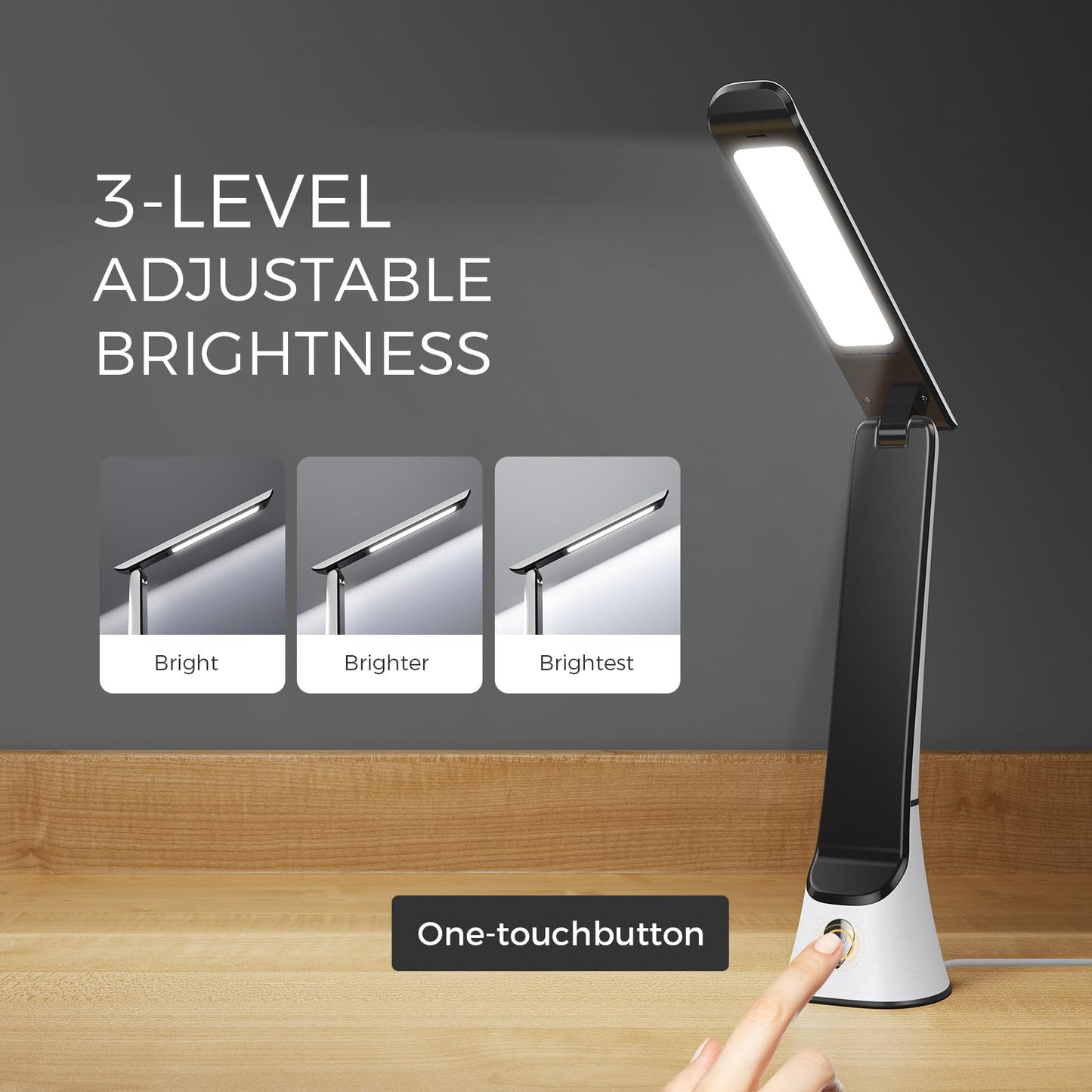 COTLIKE Light Therapy Lamp, 10000 LUX UV-Free LED Sunlight Light, Full Spectrum Mood Light Happy lamp, Touch Control Desk Lamp with Night Light Function Work Office Home -White