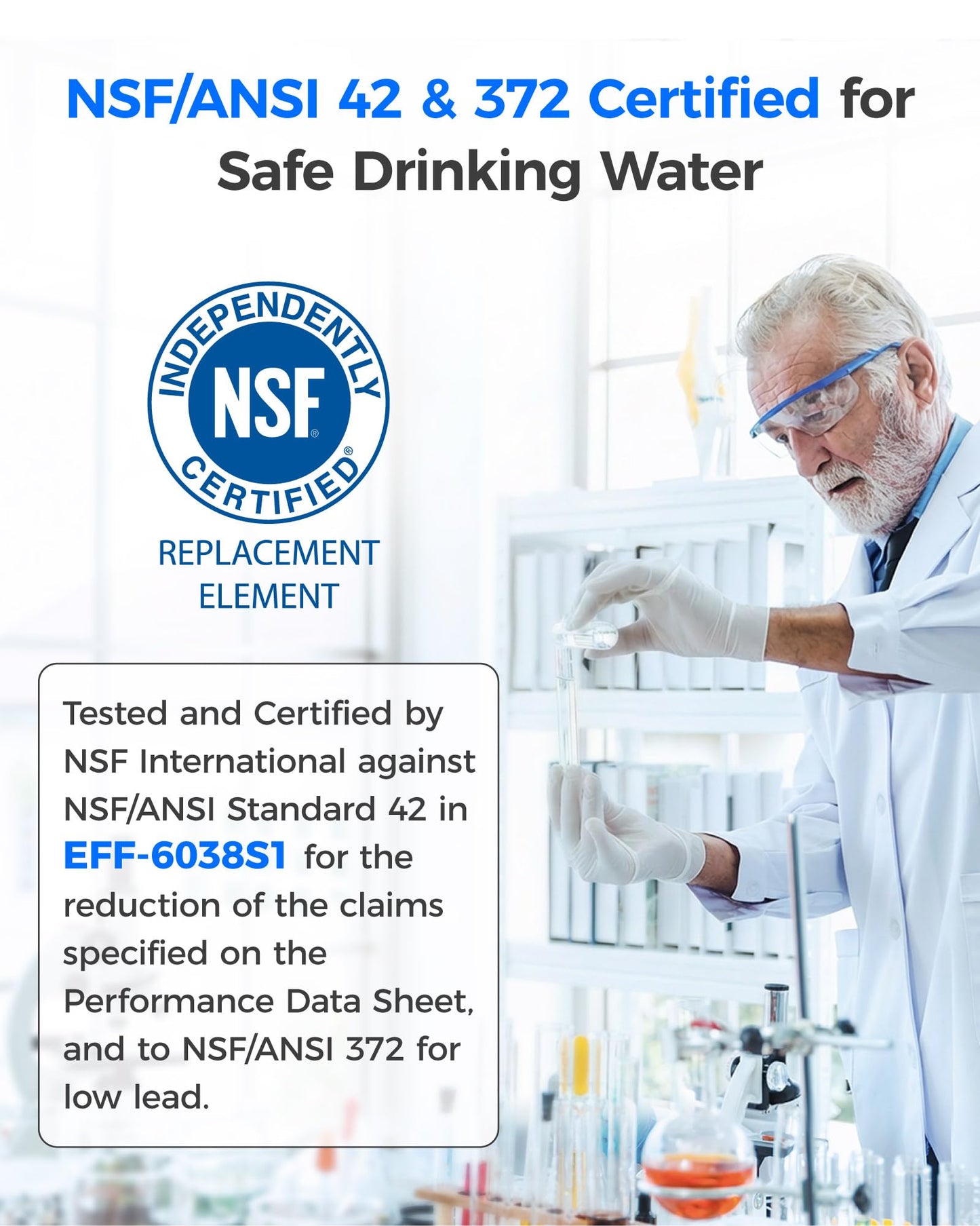 Waterdrop EDR1RXD1 Replacement for Everydrop® Filter 1, W10295370A, EDR1RXD1B, P8RFWB2L, P4RFWB, WD-F38, 46-9081, 46-9930 Refrigerator Water Filter, 4 Pack