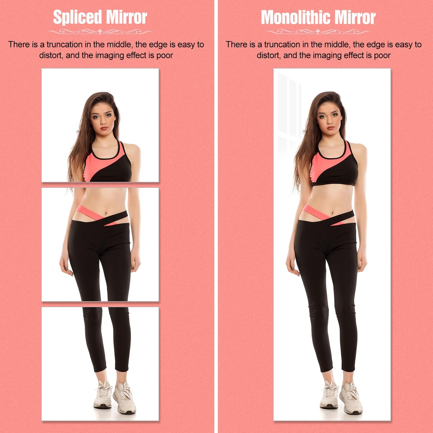 DEHWFT Full Length Mirror,47.25x15.75 Inch Acrylic Shatterproof Soft Mirrors, Non-Glass Wall-Mounted Fitness Mirror for Home, Lightweight Durable Modern Decor for Bedroom/Living Room/Cloakroom